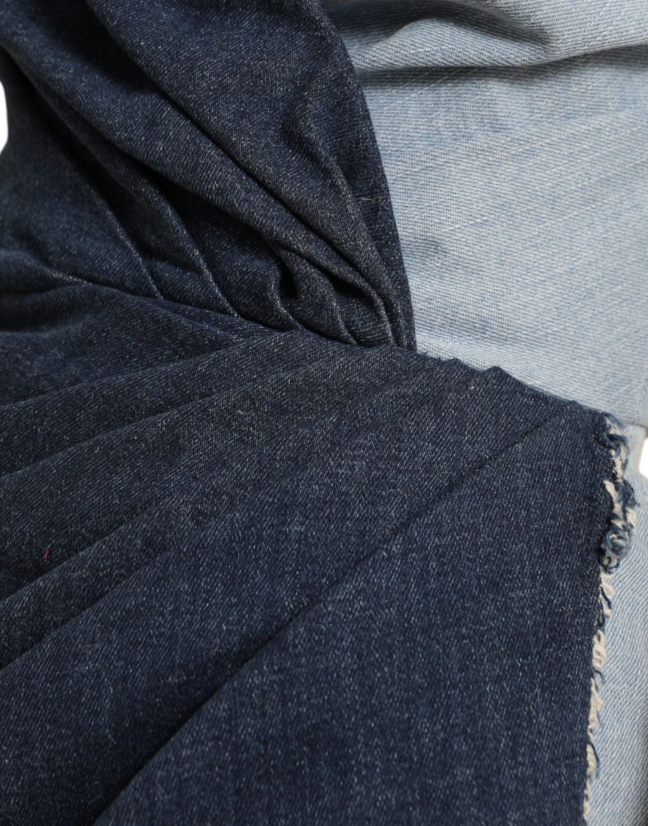 Dolce & Gabbana Blå Patchwork Tvåfärgad Denim Miniklänning