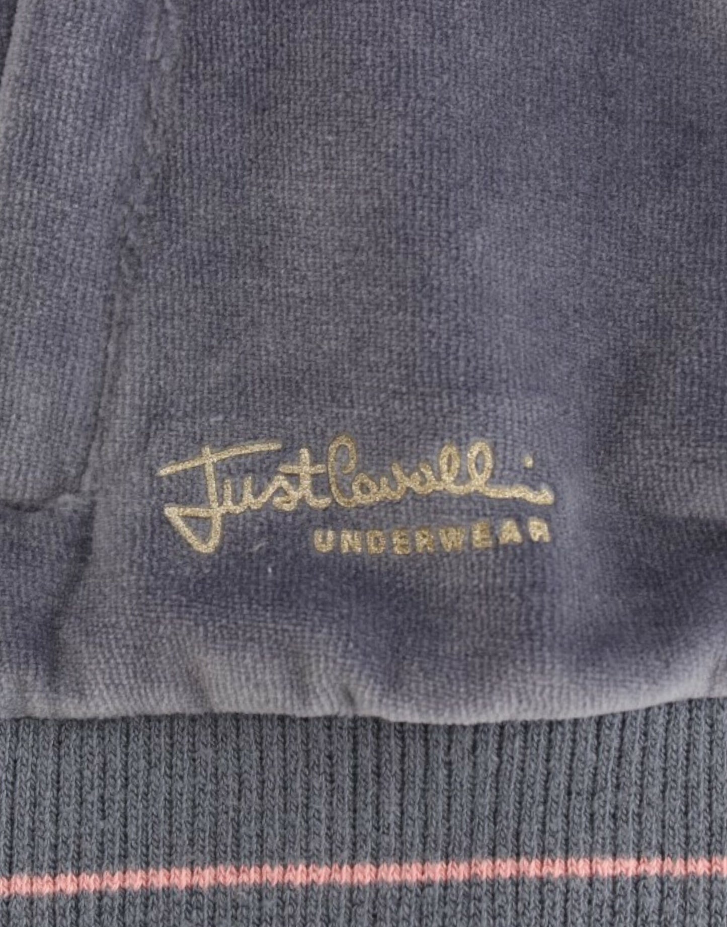 Cavalli Blå sammetströja med dragkedja