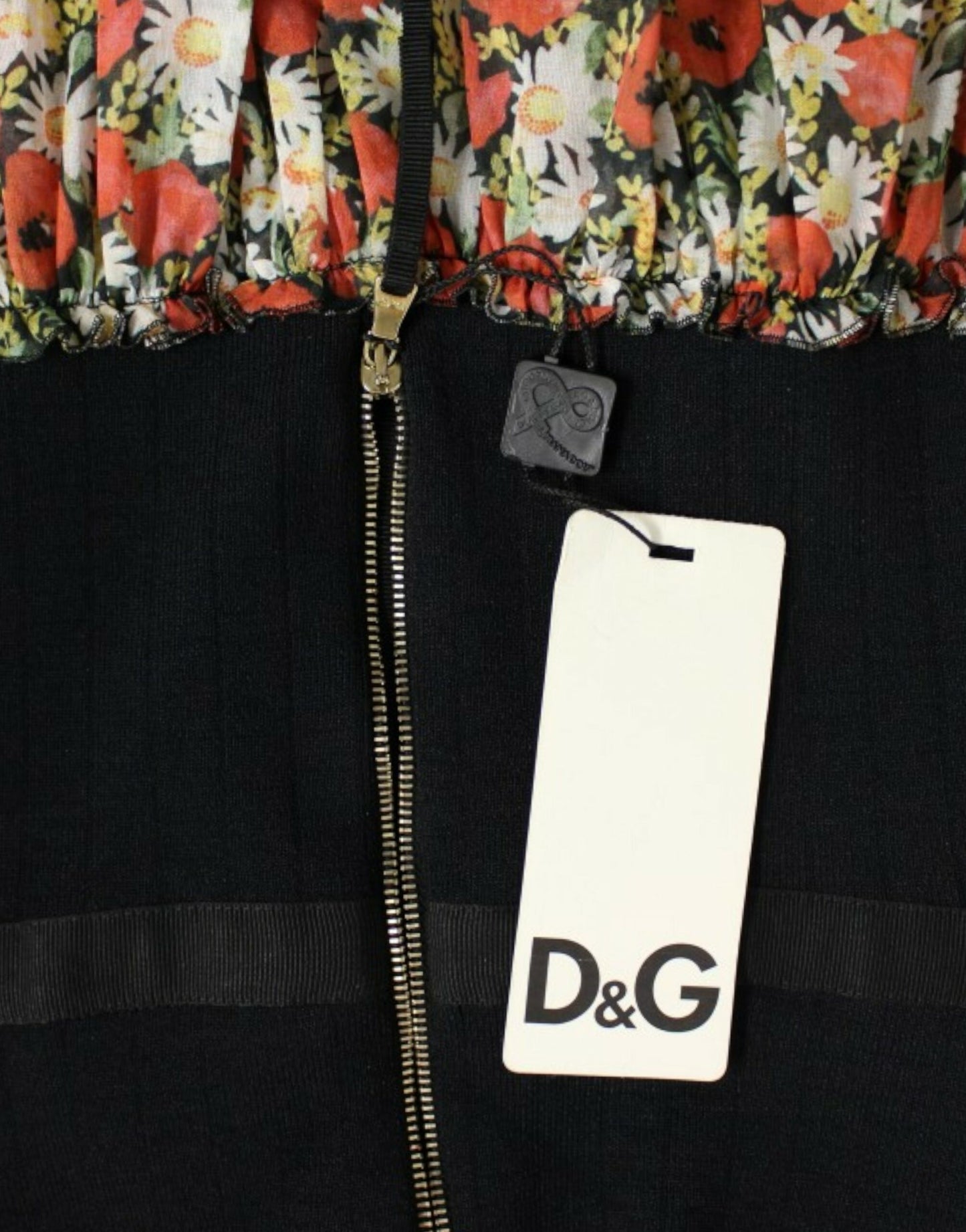 Dolce & Gabbana flerfärgad blommig bubbelklänning med halterneck