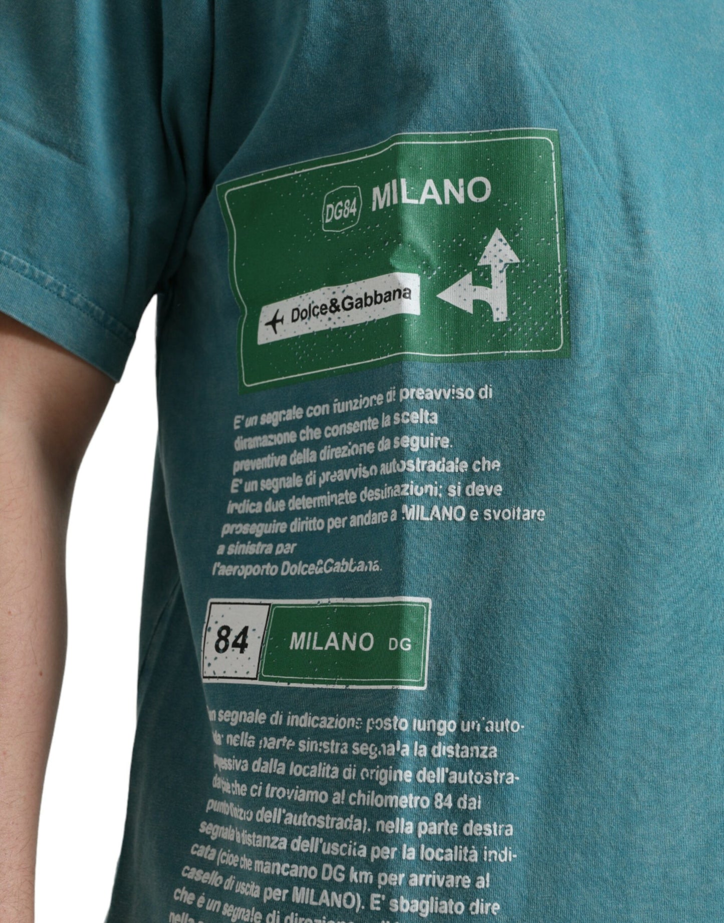 Dolce & Gabbana Blå Bomull Milano Street Rundhalsad T-shirt