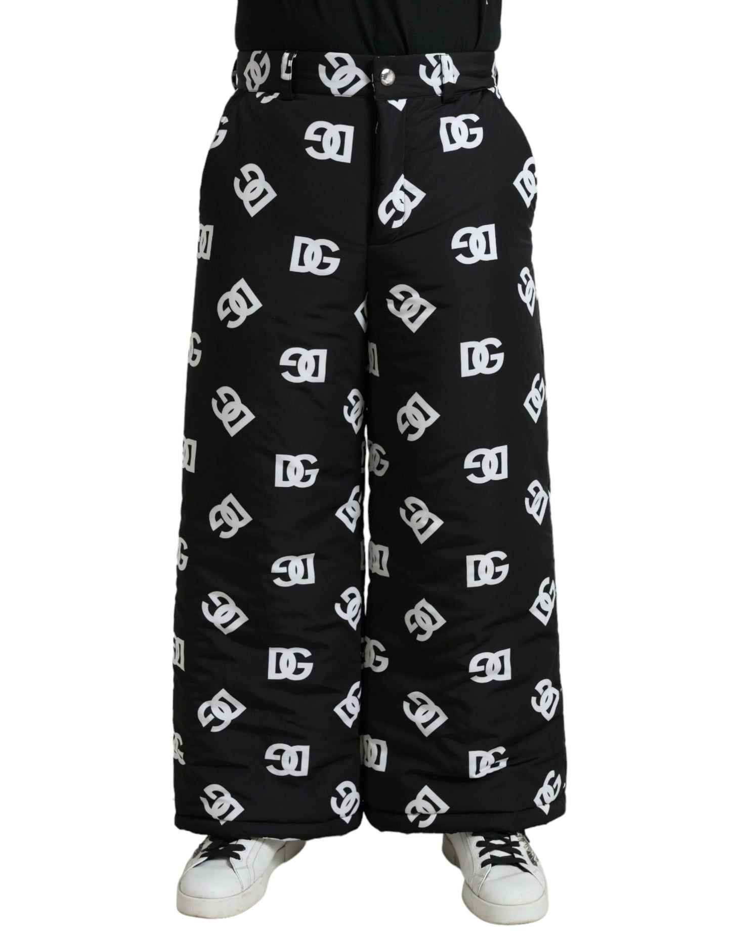 Dolce & Gabbana svarta logotyp DG-tryckta vida byxor