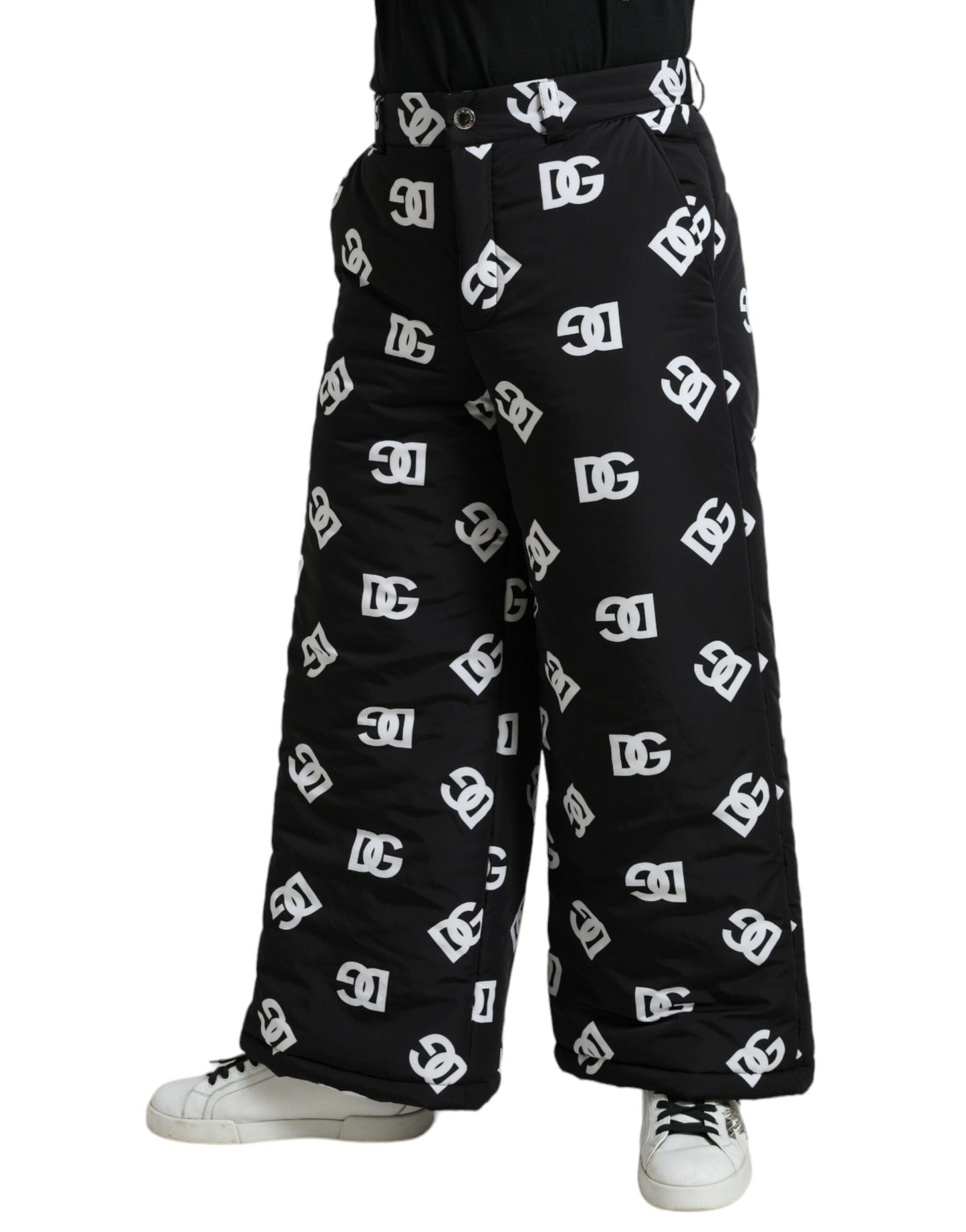 Dolce & Gabbana svarta logotyp DG-tryckta vida byxor