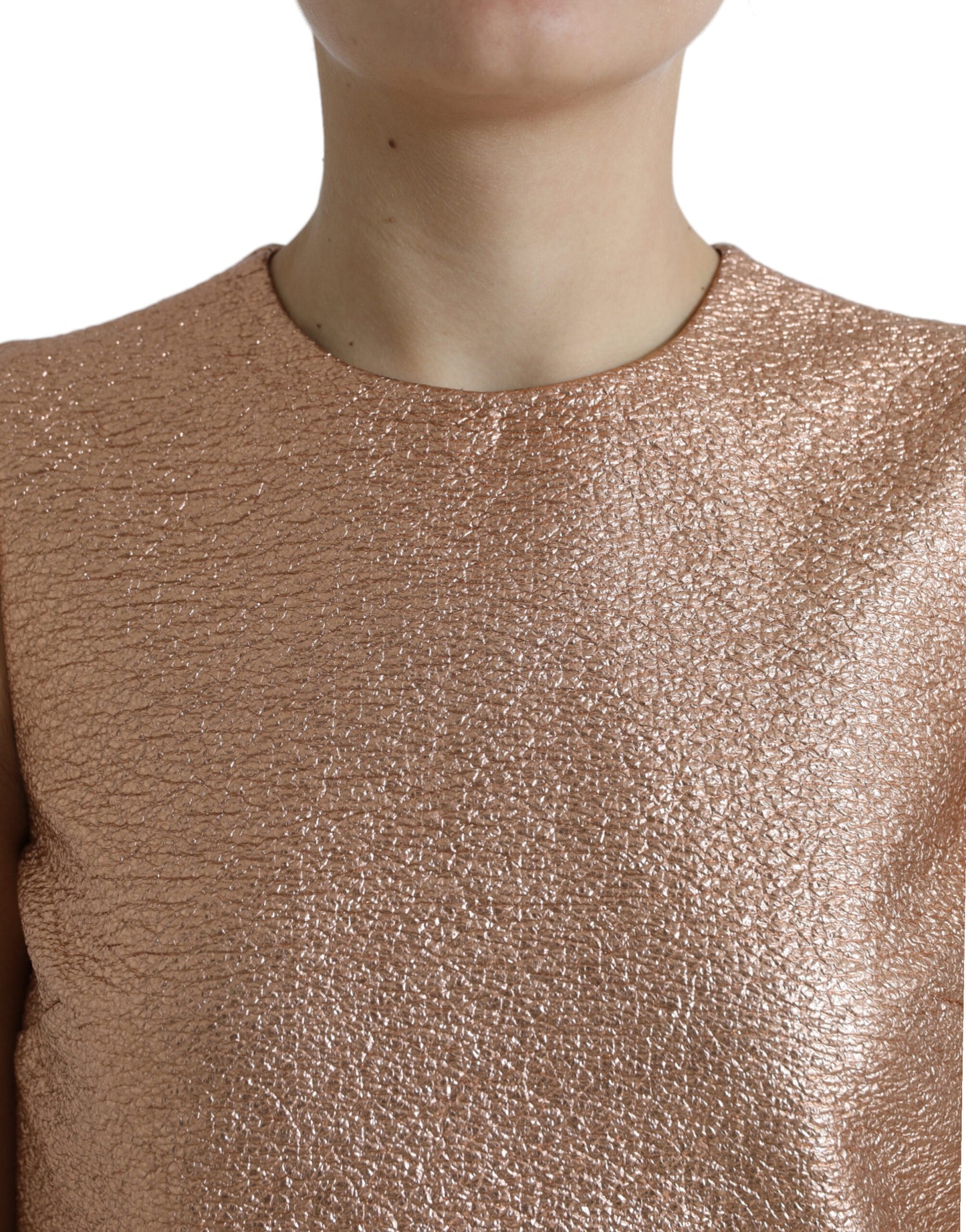 Dolce & Gabbana Rosa Jacquard Ärmlös Shift Miniklänning