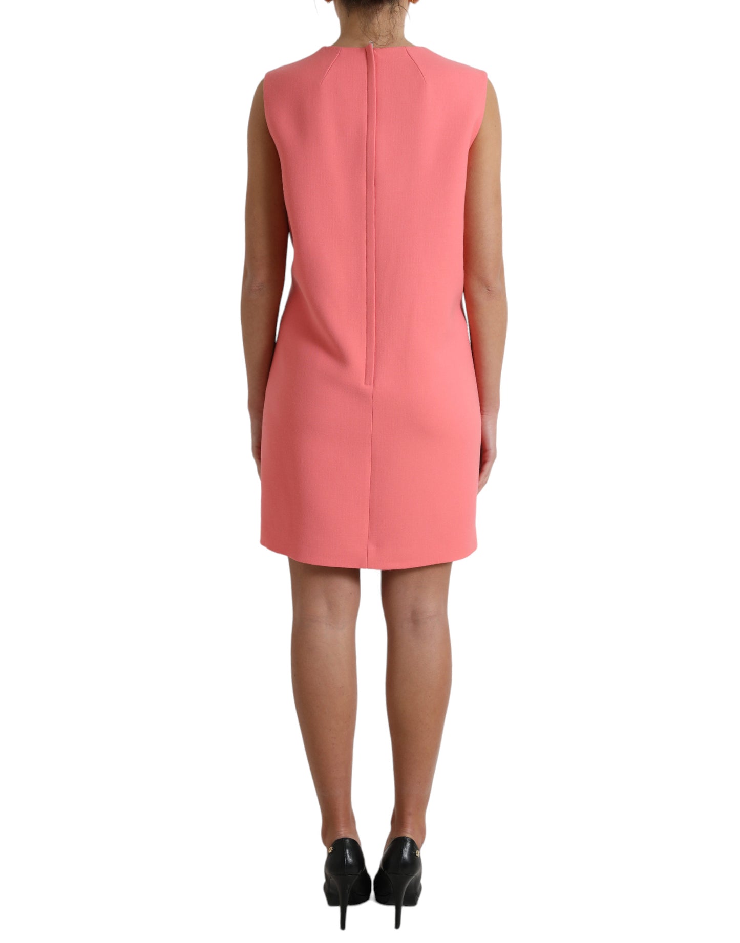 Dolce & Gabbana Rosa Ärmlös Miniklänning i Virgin Wool