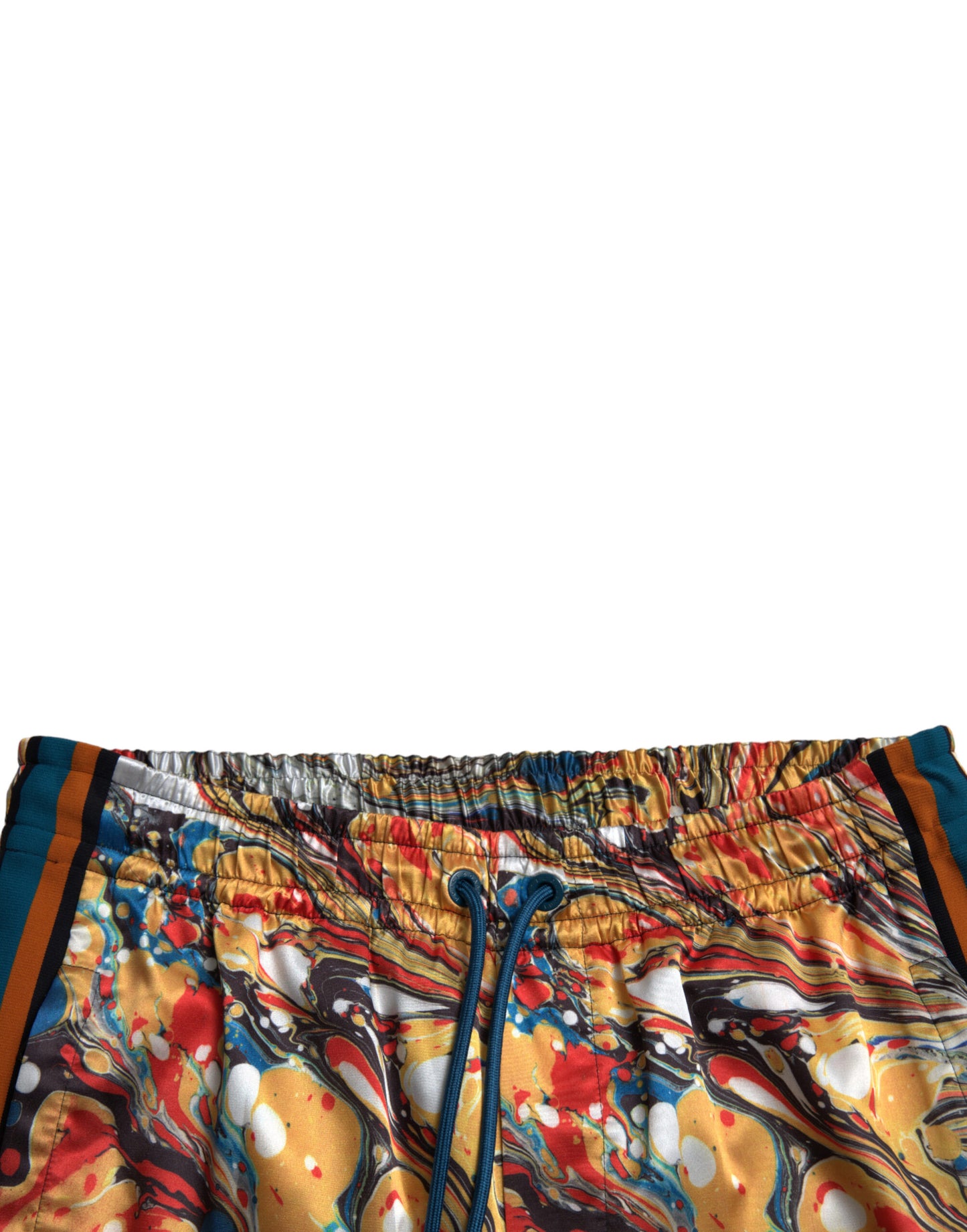 Dolce & Gabbana Flerfärgade Marmormönster Satinbyxor