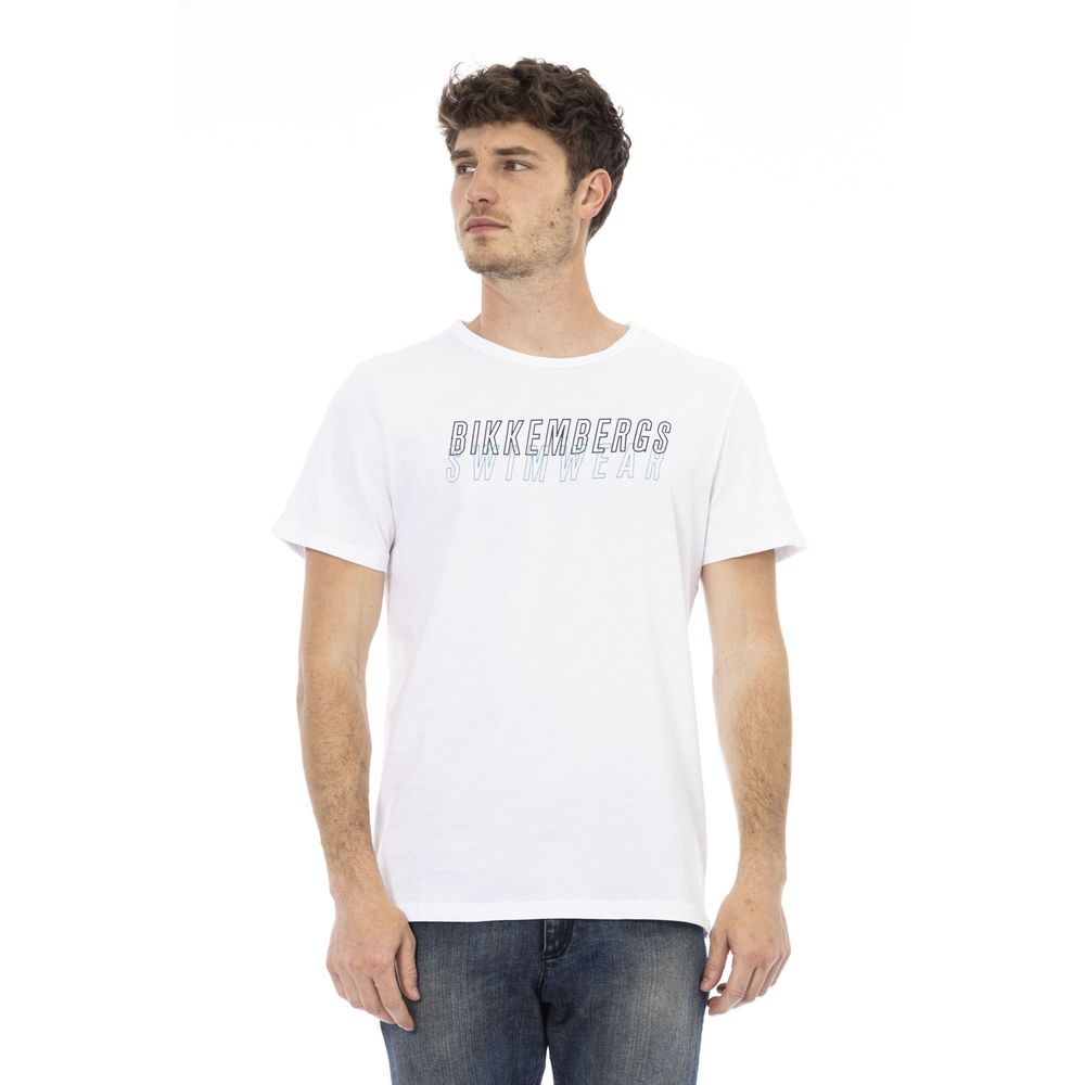 Bikkembergs vit bomulls-T-shirt för män