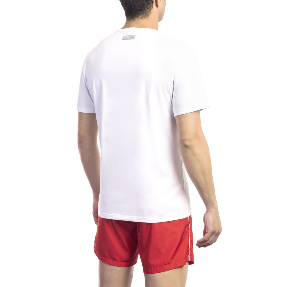 Bikkembergs vit bomulls-T-shirt för män