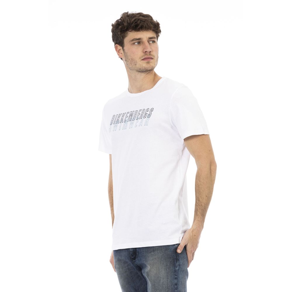 Bikkembergs vit bomulls-T-shirt för män