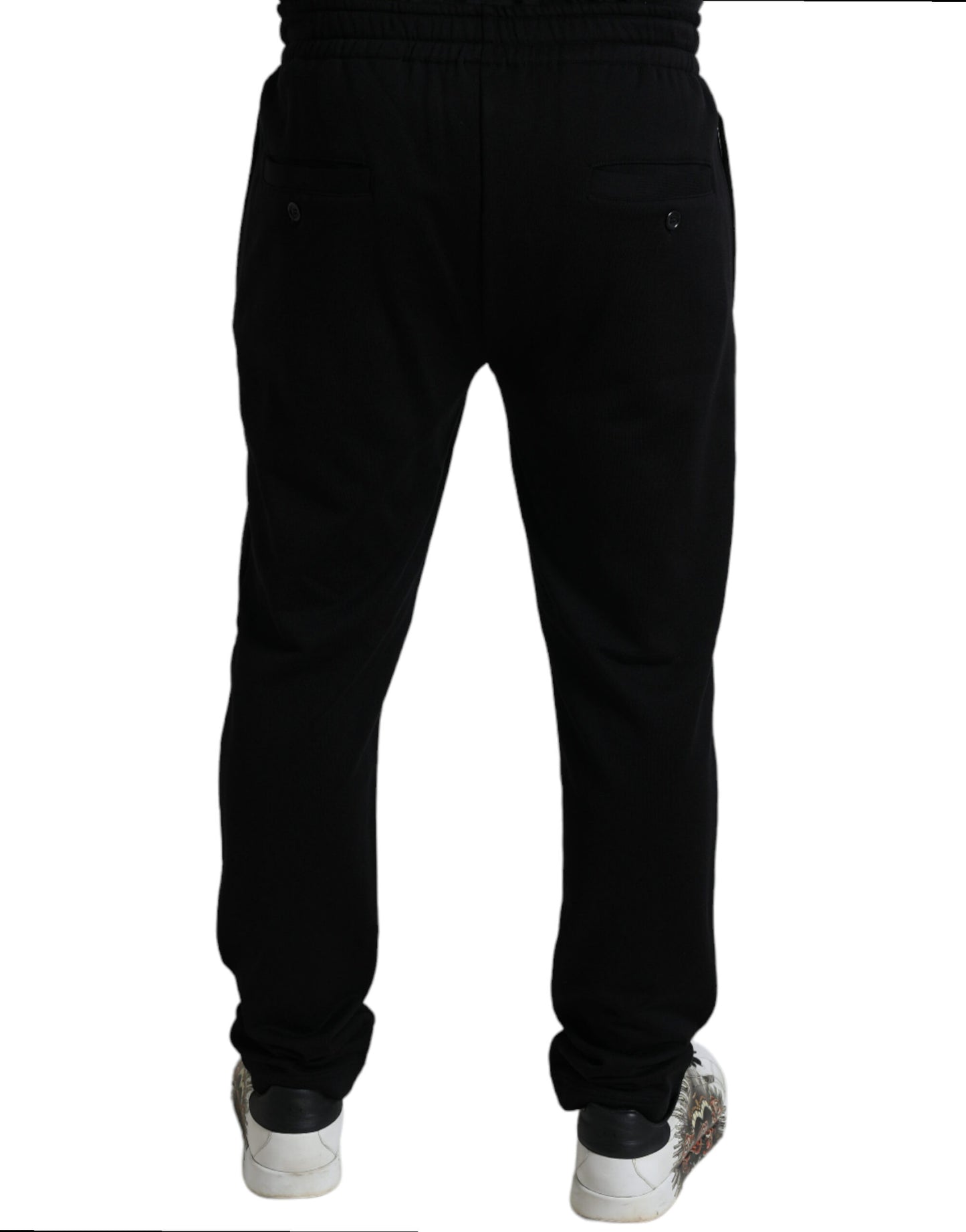 Dolce & Gabbana Svarta DG Logo Skinny Jogger Sweatpants Byxor