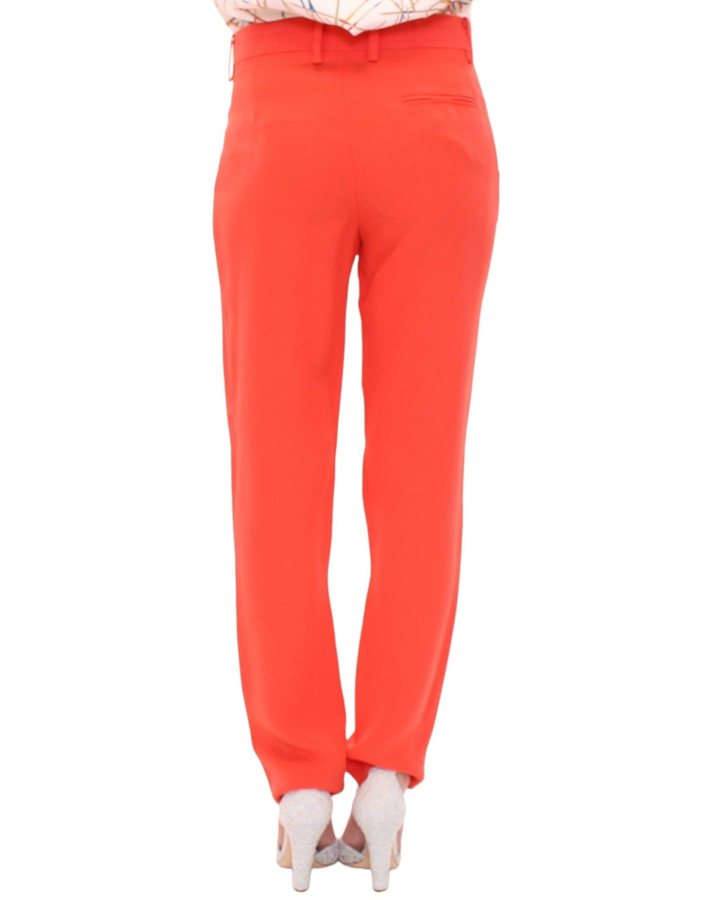 CO|TE Orangea stretchbyxor med boyfriend-motiv