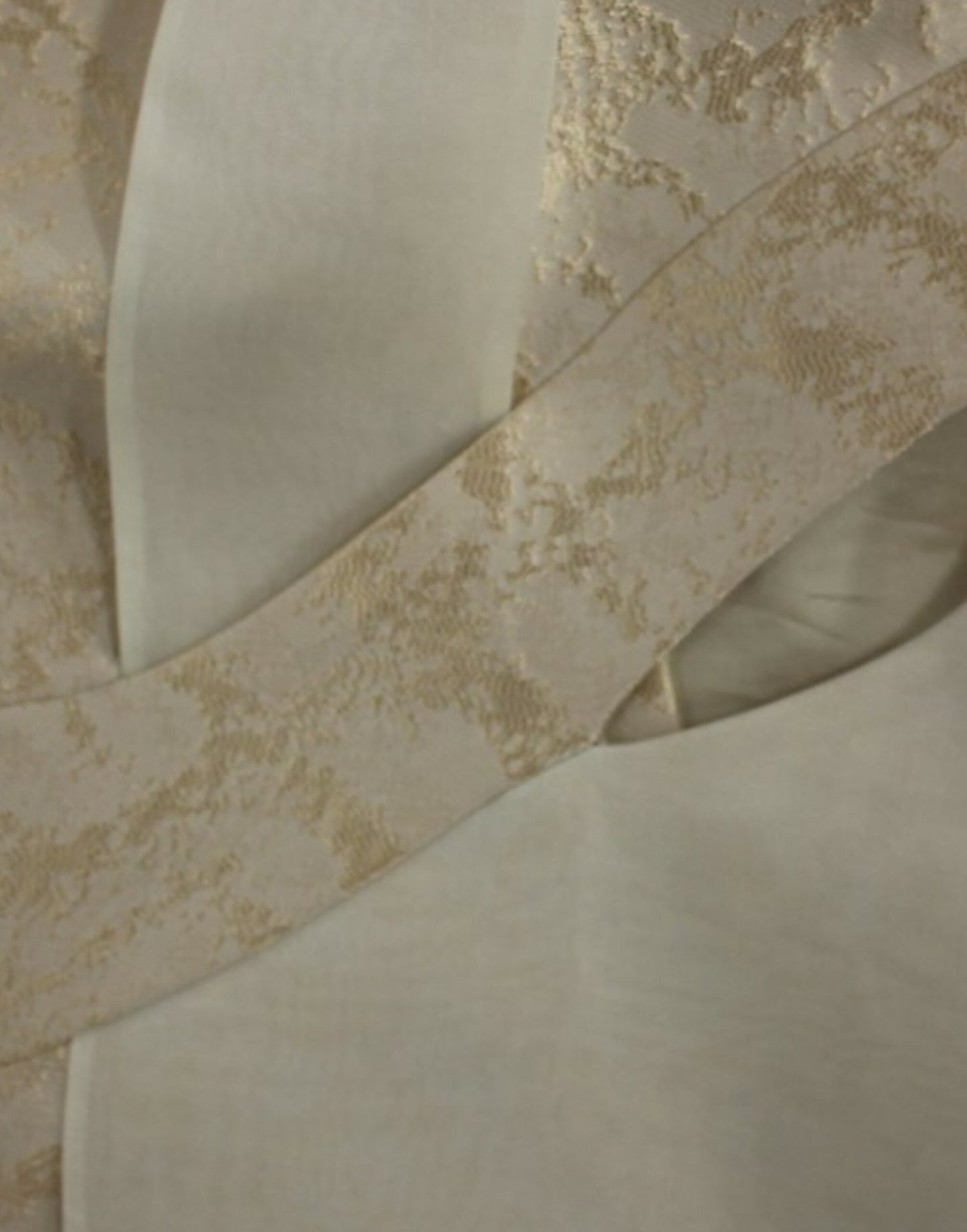 Zeyneptosun Beige brokad ärmlös jacka väst