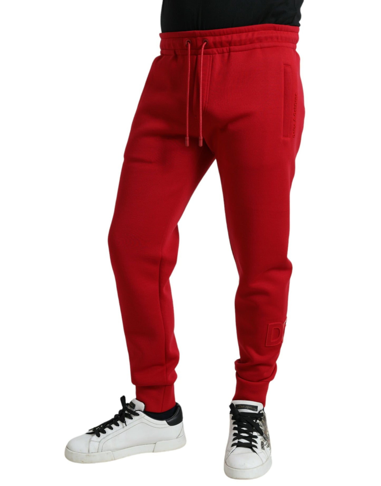 Dolce & Gabbana Röda Skinny Joggingbyxor i Bomullsblandning