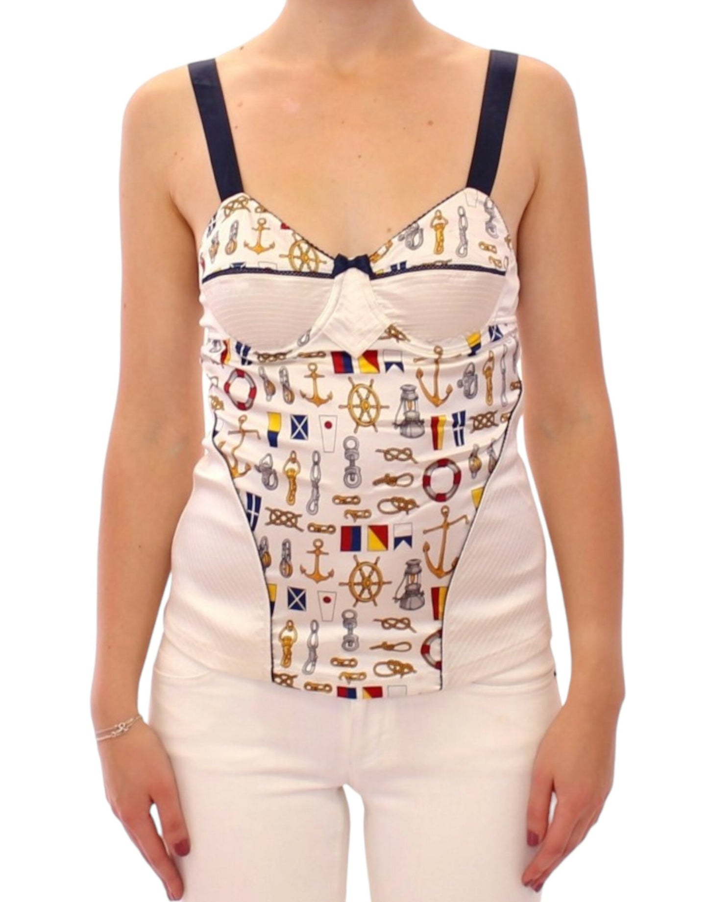 Dolce & Gabbana Vitt linne med sjömansmotiv