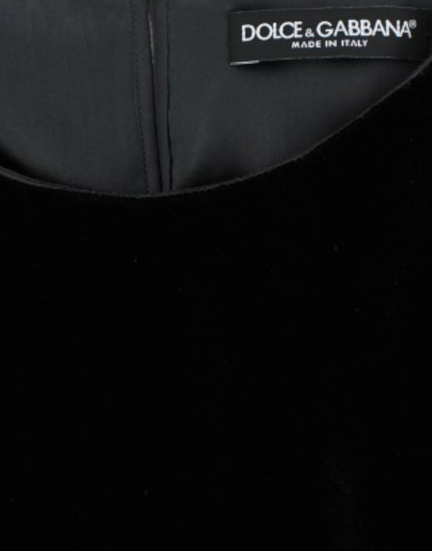 Dolce & Gabbana Svart sammetsblus med kort ärm