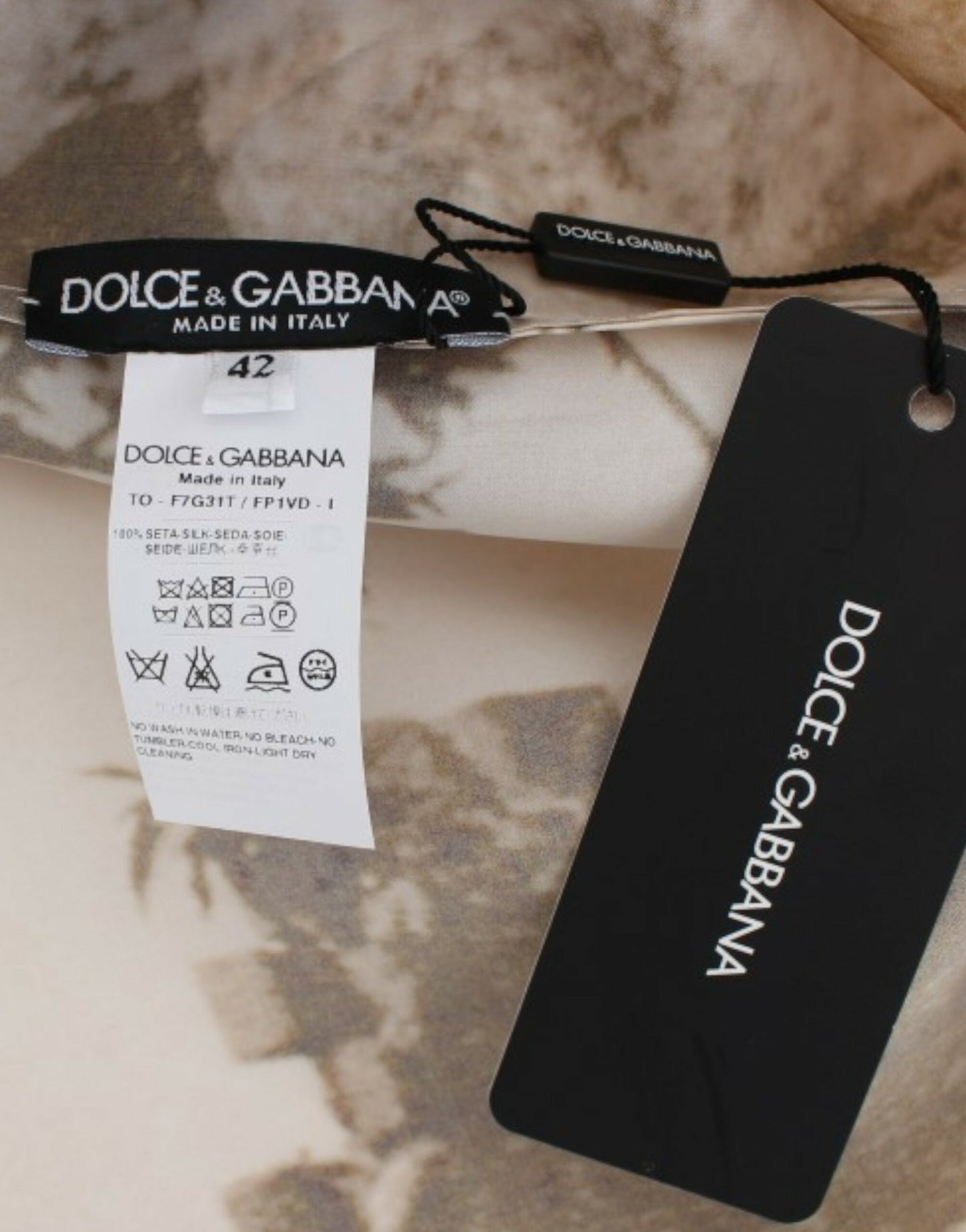 Dolce & Gabbana Brun Taormina sidenblus