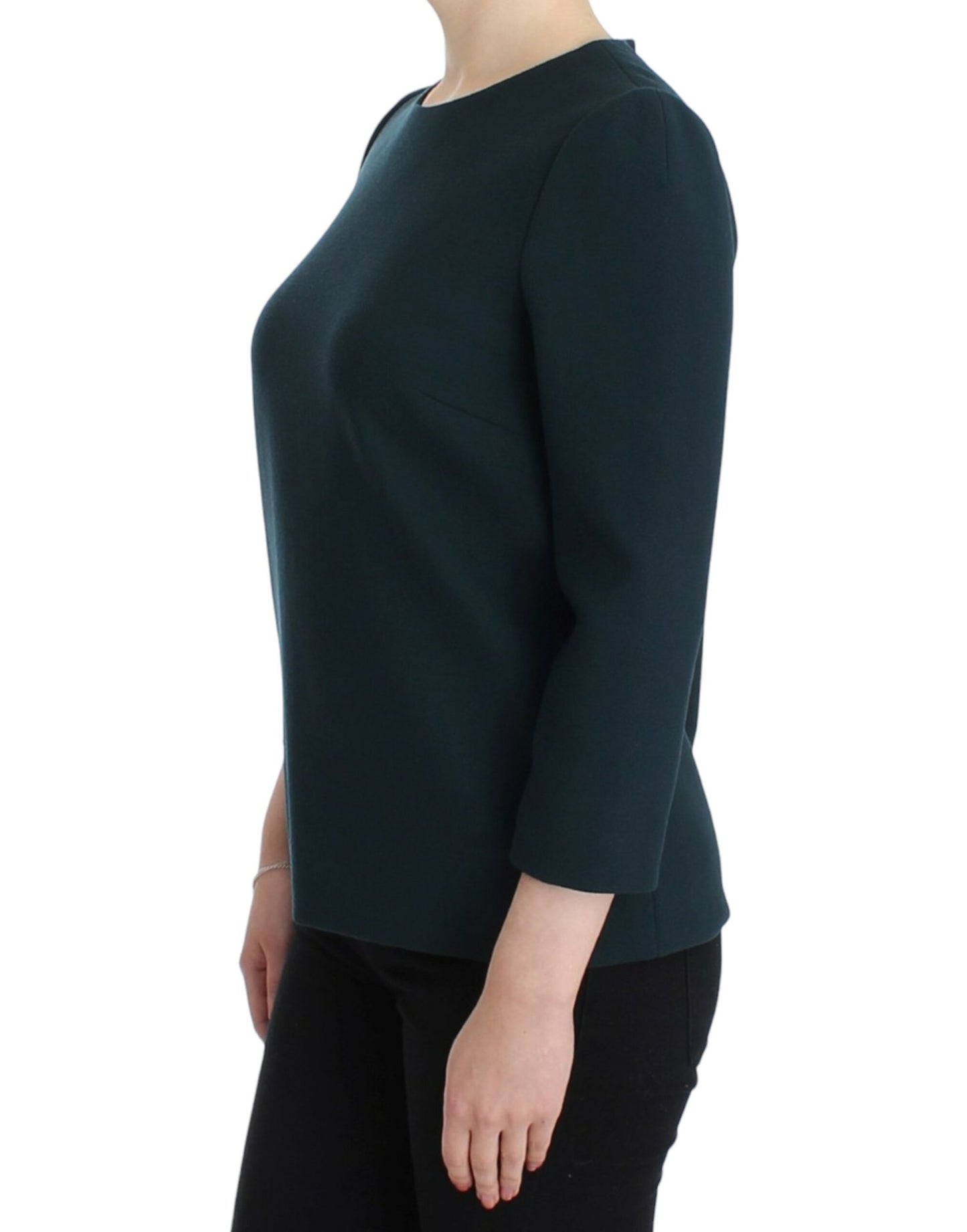 Dolce & Gabbana Grønn ullbluse med 3/4-ermer