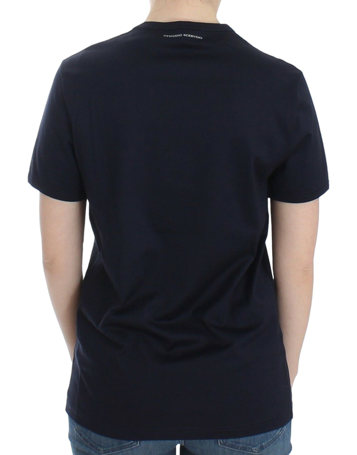 Ermanno Scervino Underkläder Blå Crewneck T-shirt med logotyp i bomull