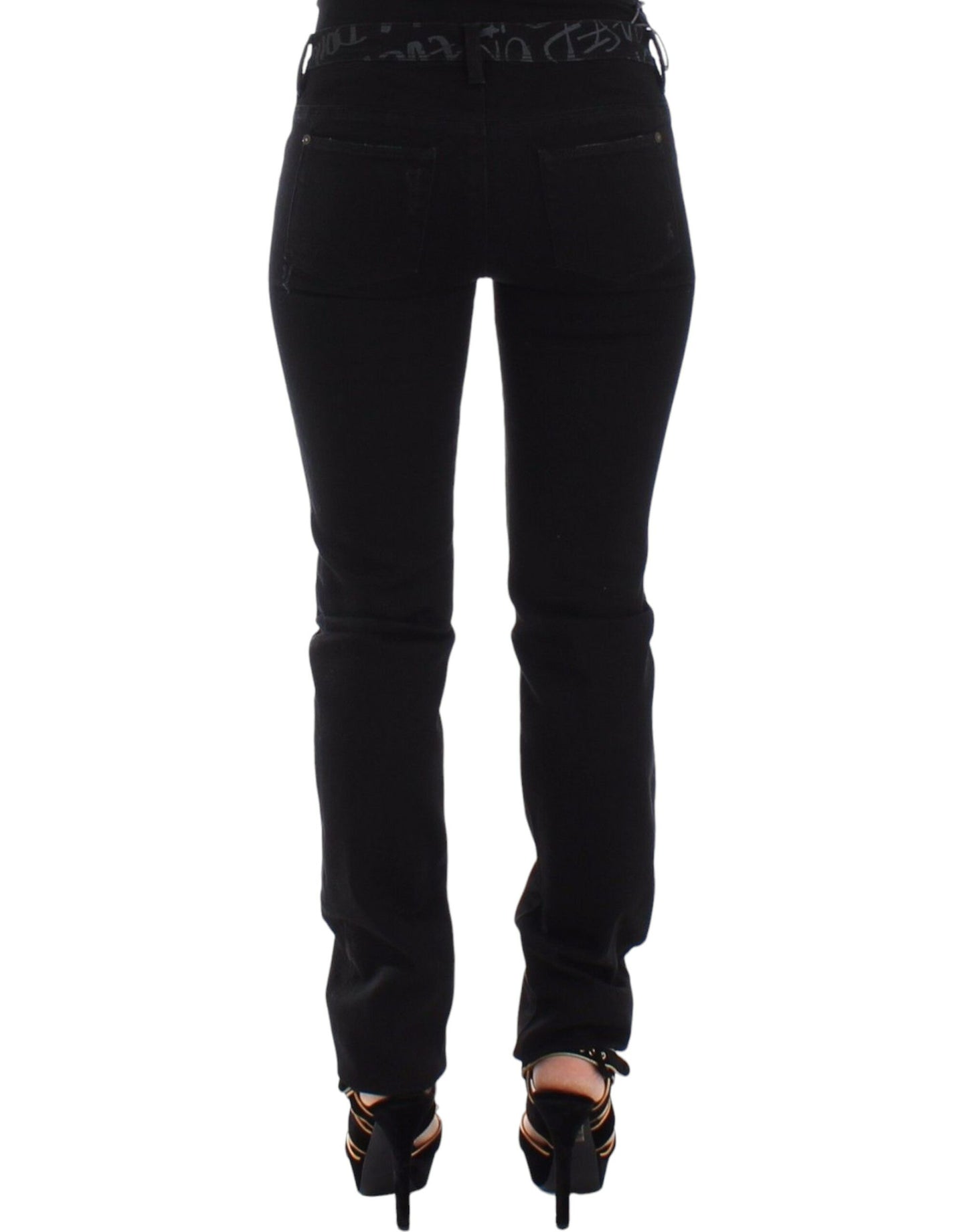 Ermanno Scervino Svarta Slim Jeans Denimbyxor Skinny Stretch