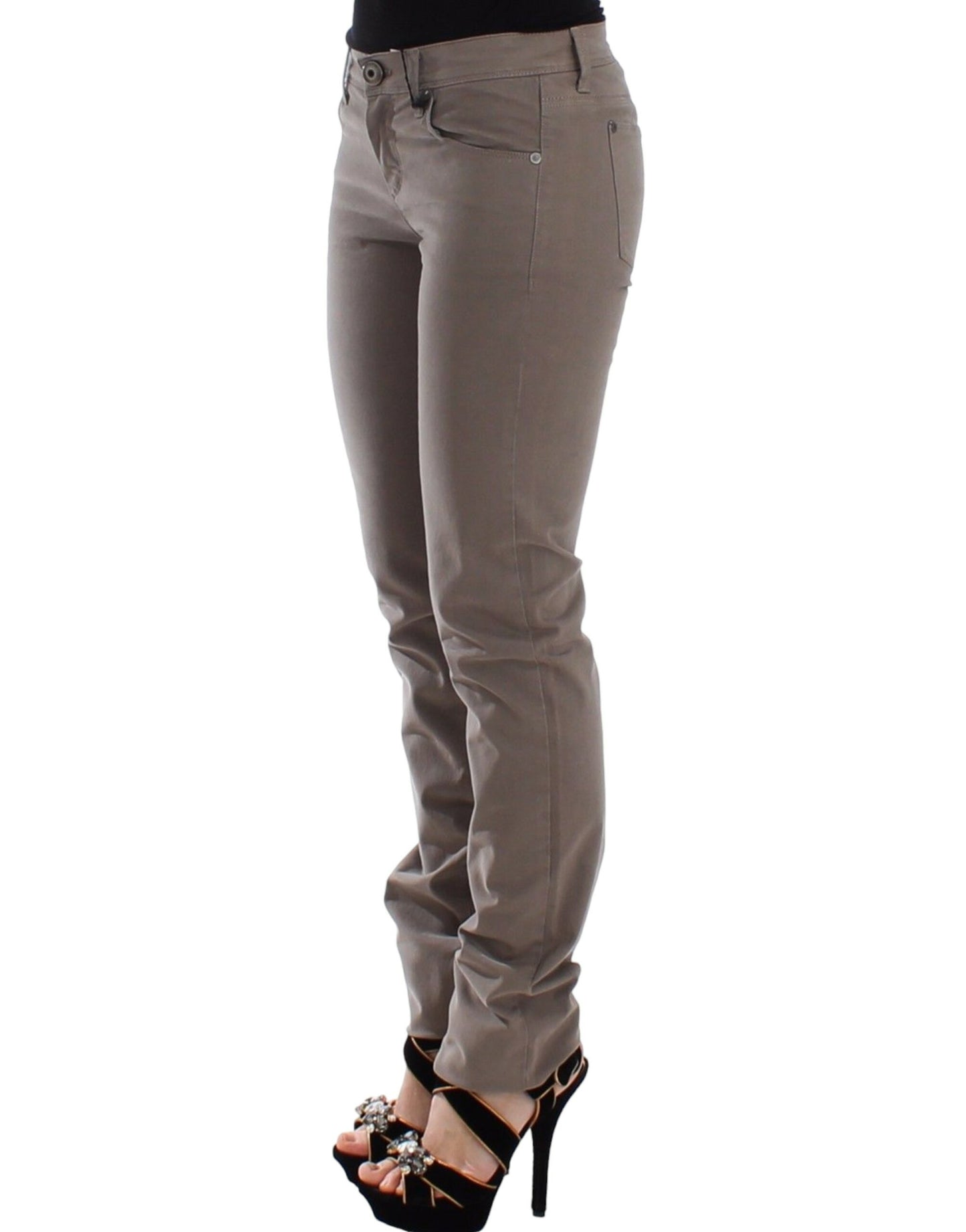 Ermanno Scervino Taupe Beige Slim Jeans Denimbyxor Skinny