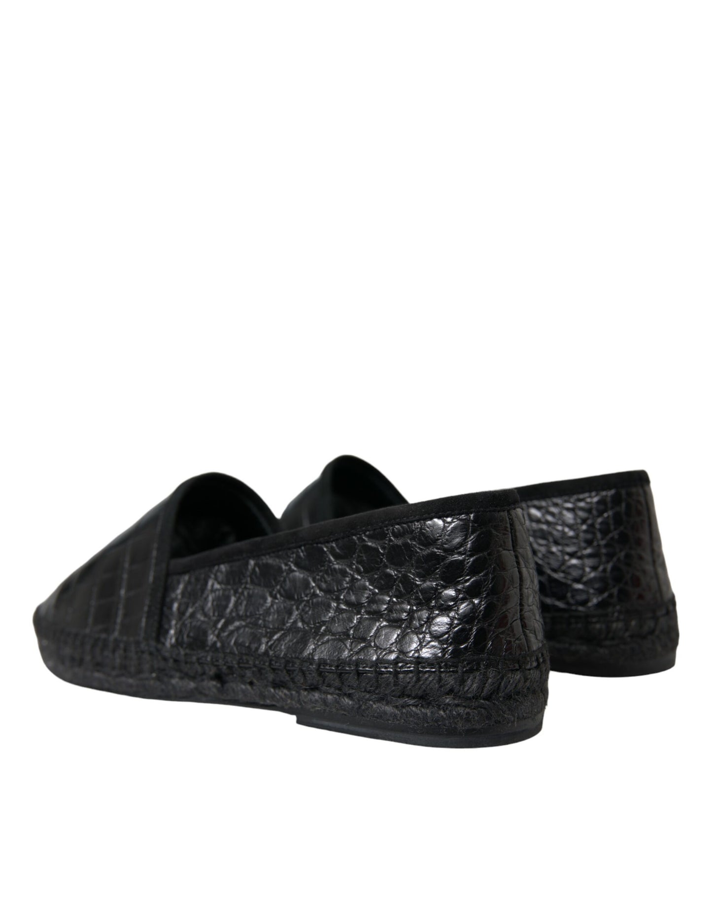 Dolce & Gabbana Svarte Eksotiske Skinn Espadriller Slip On Sko