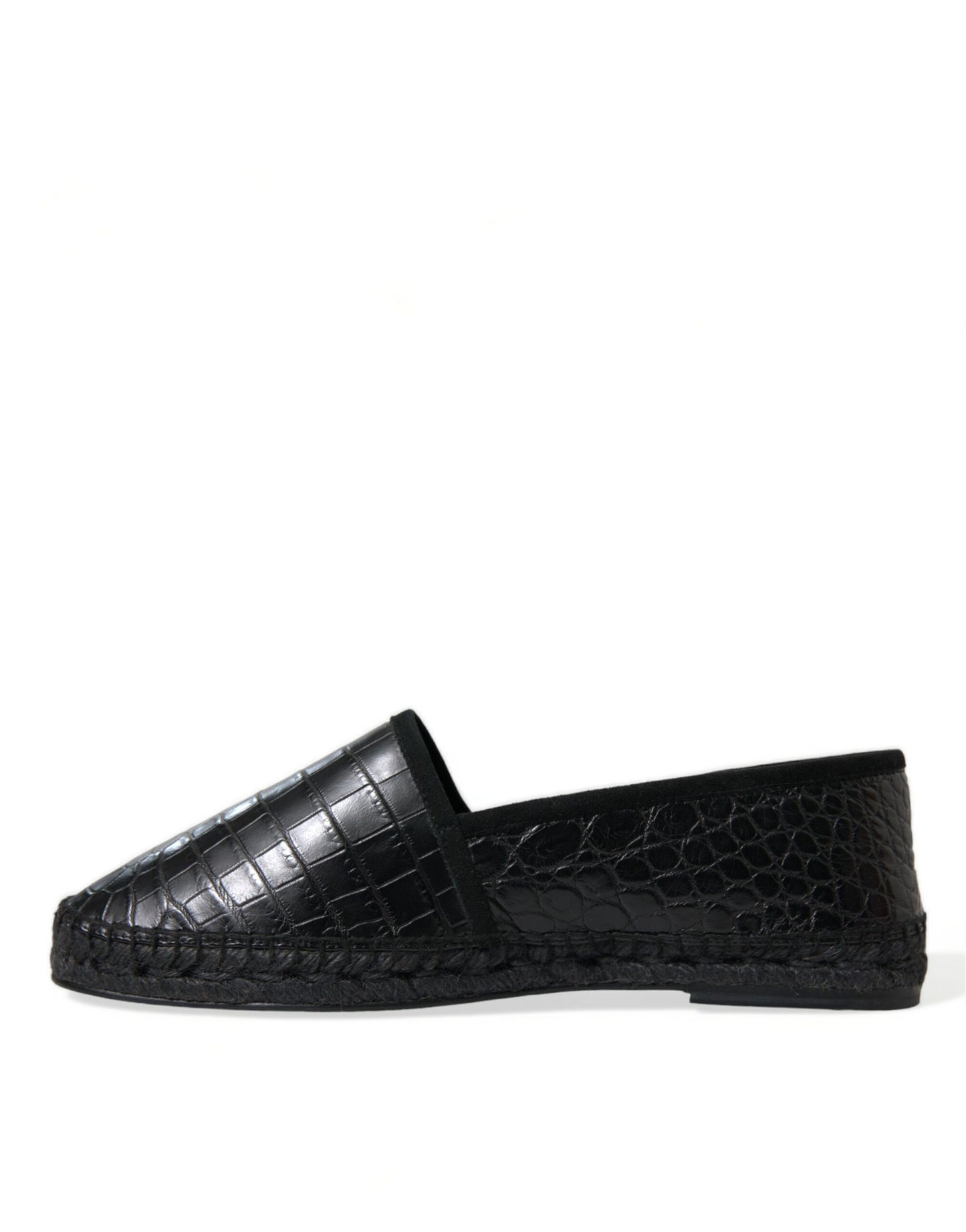 Dolce & Gabbana Svarte Eksotiske Skinn Espadriller Slip On Sko