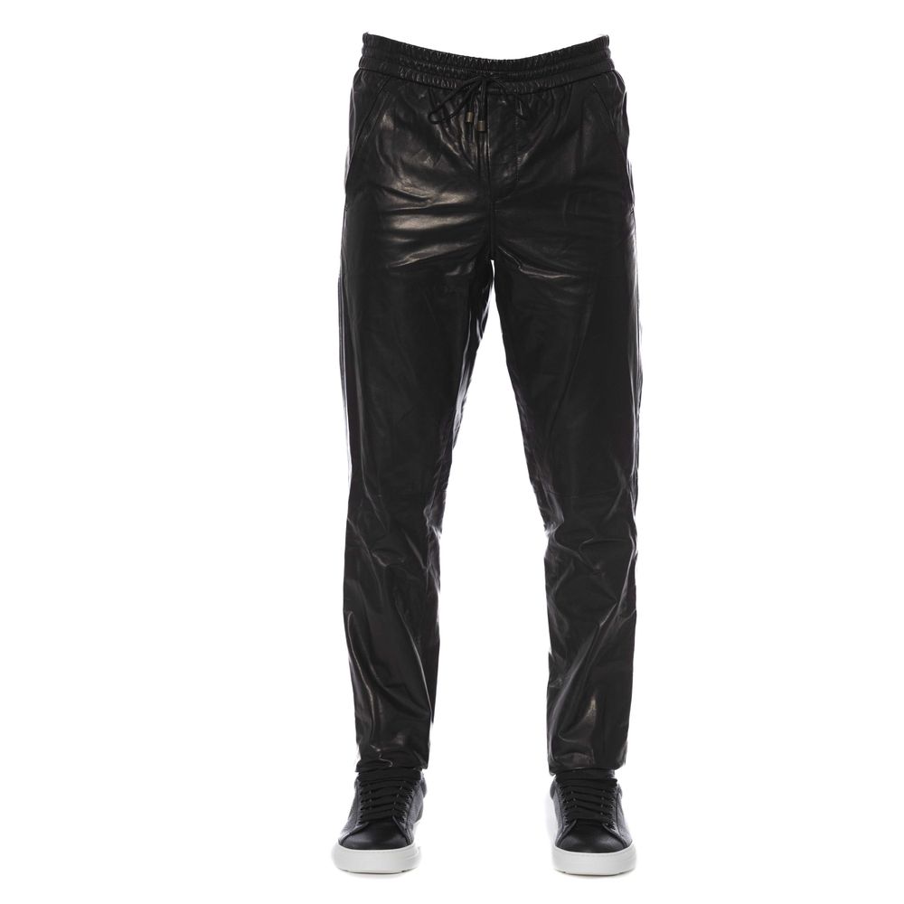 Trussardi "Svarta herrbyxor i lammskinn"