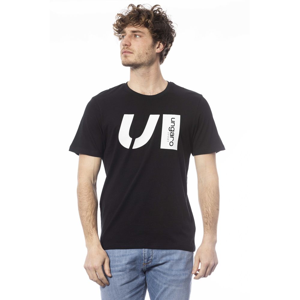 Ungaro Sport svart bomulls-T-shirt för män