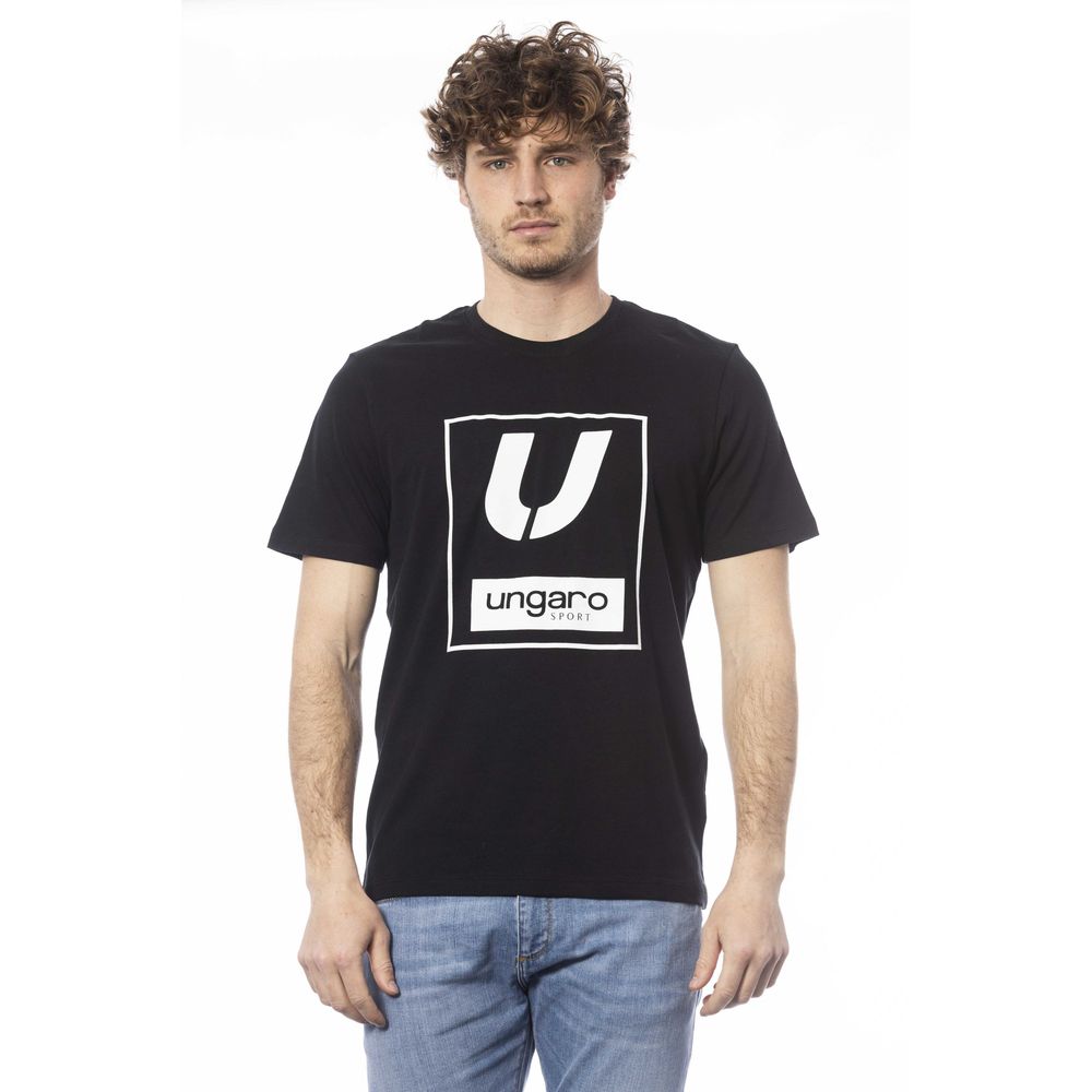 Ungaro Sport svart bomulls-T-shirt för män