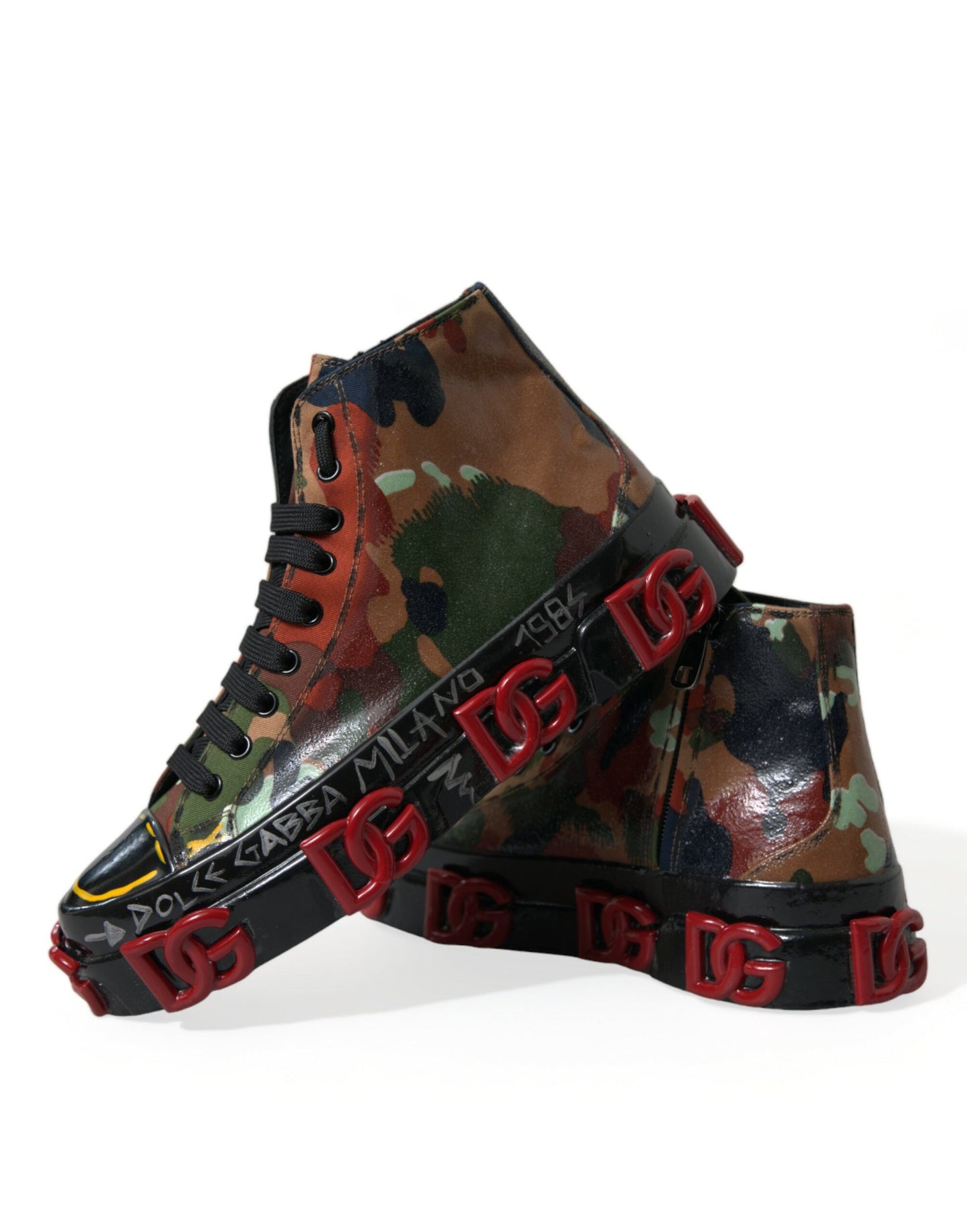 Dolce & Gabbana Flerfargede Kamuflasje Høye Sneakers Sko