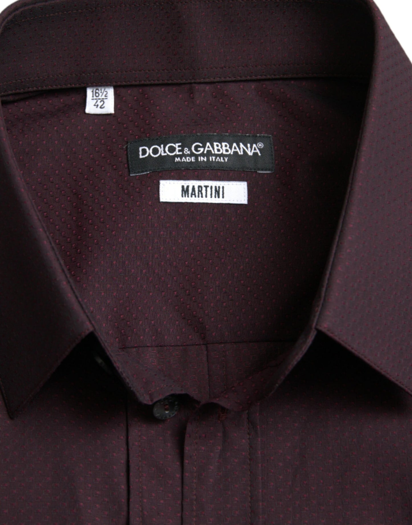 Dolce & Gabbana Rödbrun Jacquard Festklänning MARTINI Skjorta