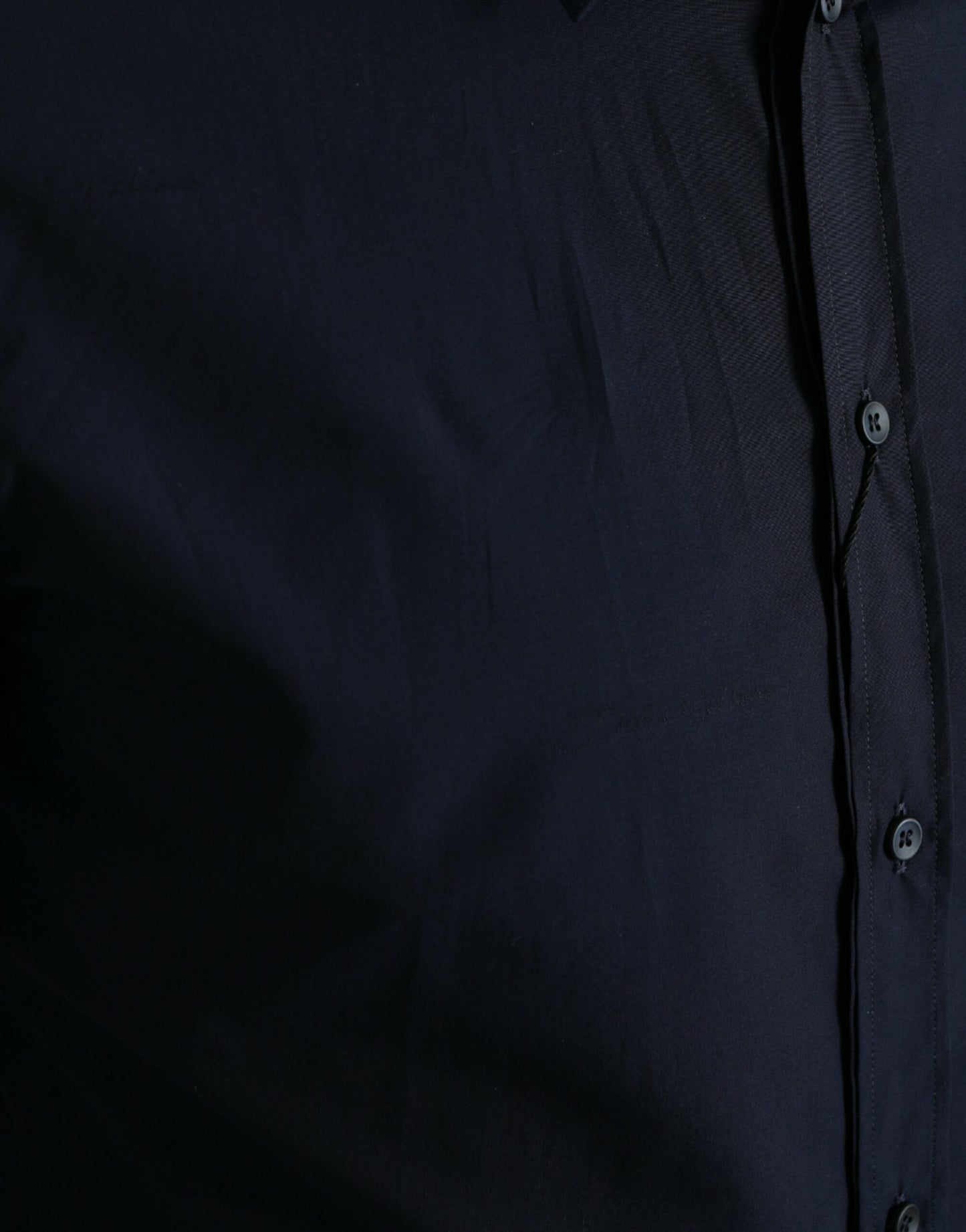 Dolce & Gabbana Marinblå Slim Fit Formell Guldskjorta