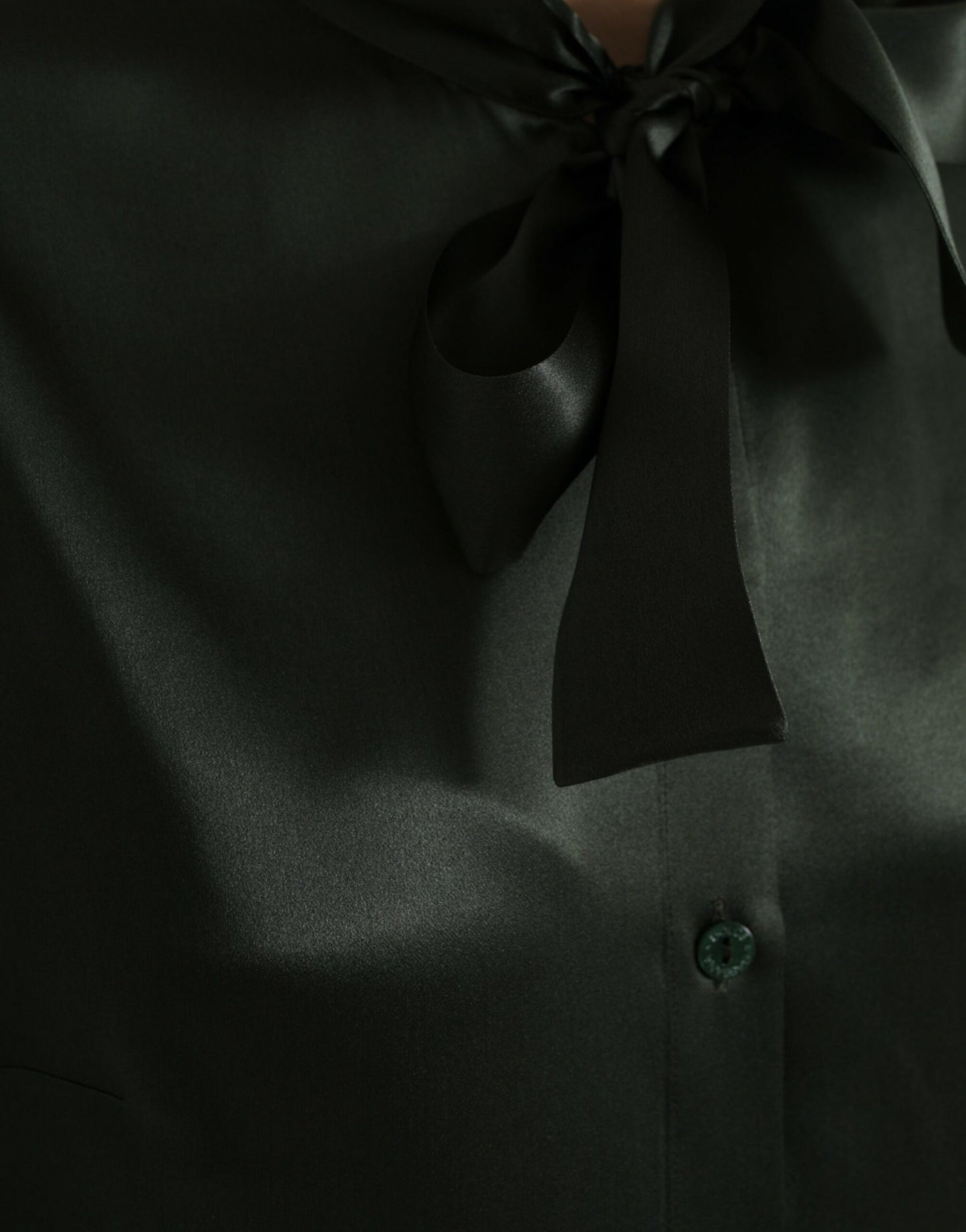 Dolce & Gabbana Grå Långärmad Blus med Ascotkrage