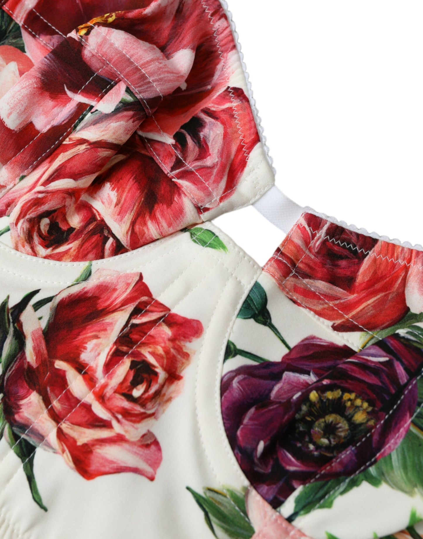 Dolce & Gabbana Flerfärgad Blommig Ärmlös Bustier Crop Top