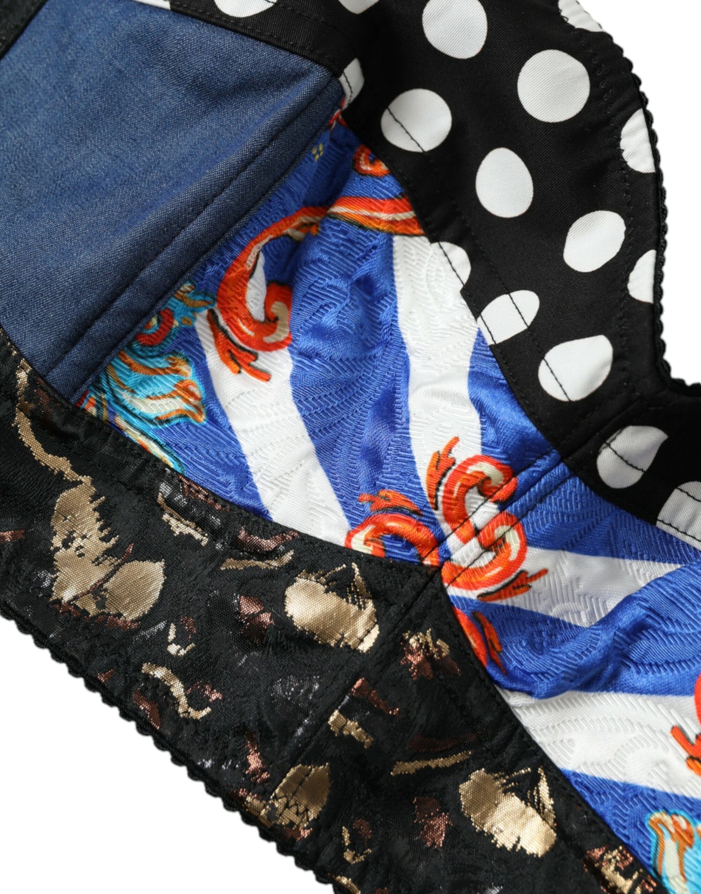 Dolce & Gabbana Flerfärgad Blommig Patchwork Bustier Crop Top