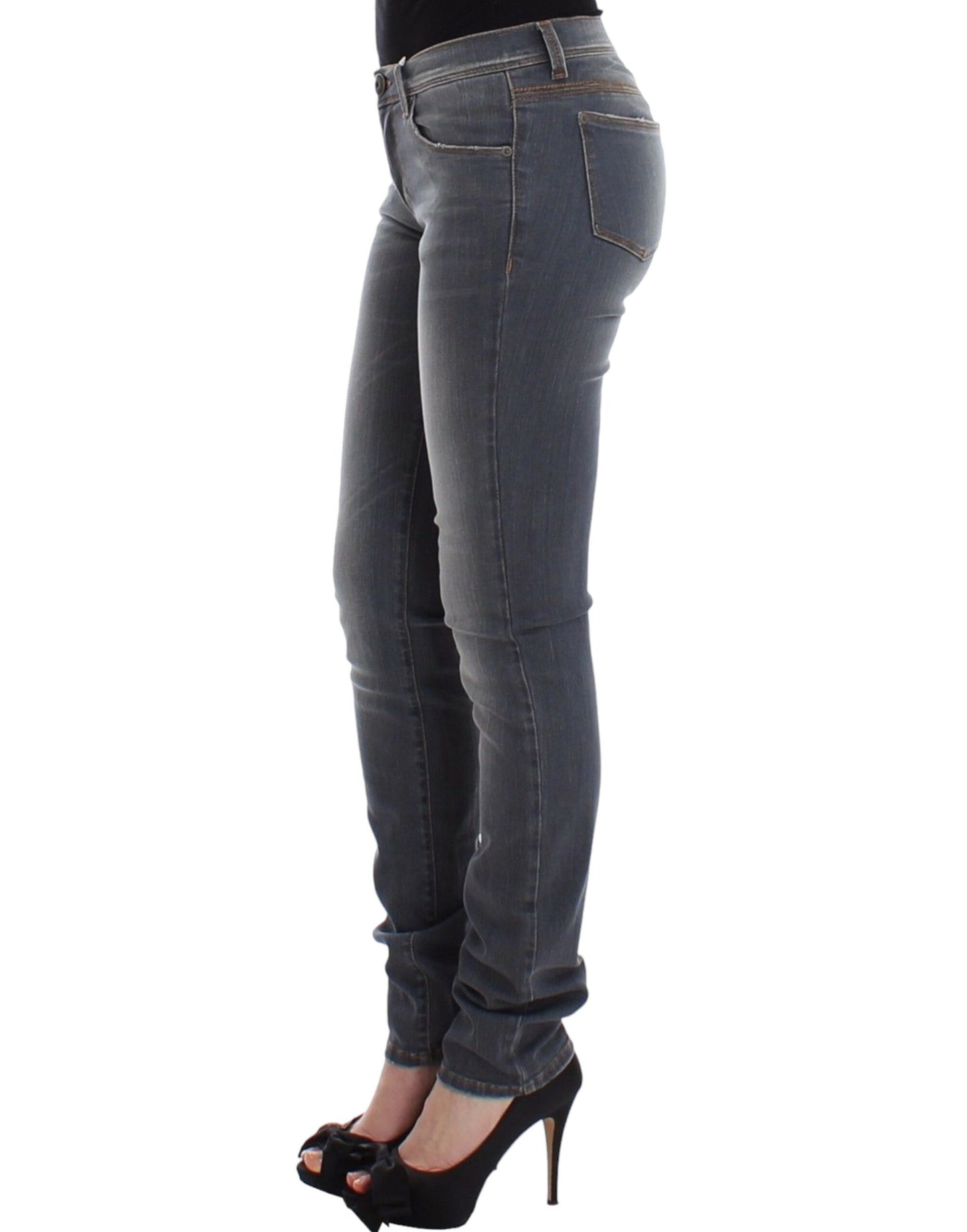 Ermanno Scervino Grå Slim Jeans Denimbukser Skinny Leg Stretch