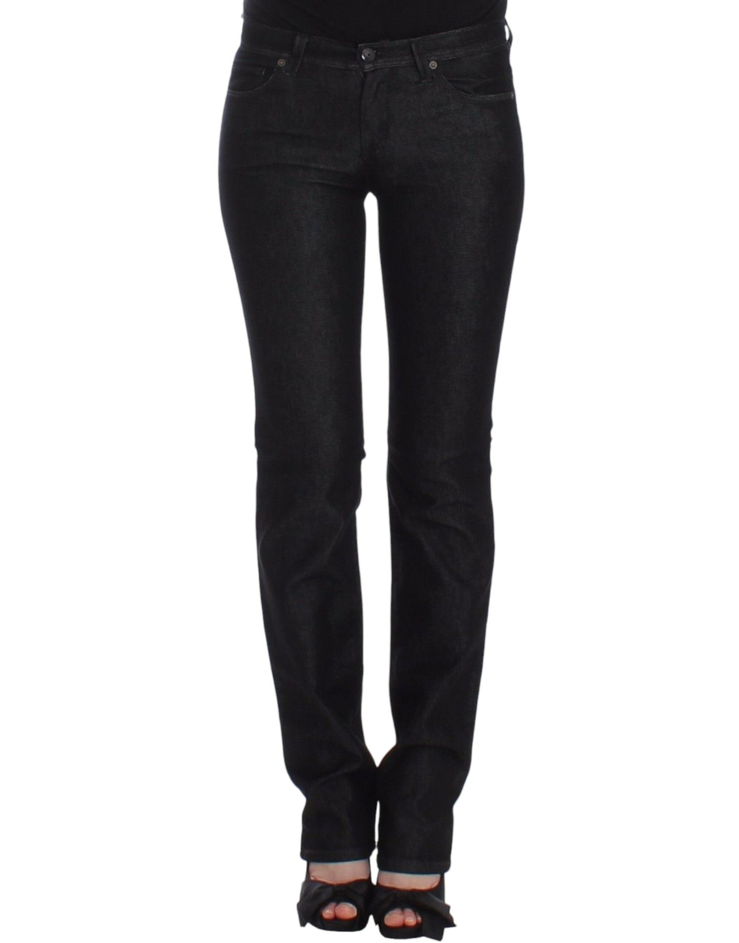Ermanno Scervino Svarta Slim Jeans Denimbyxor Skinny Leg Stretch