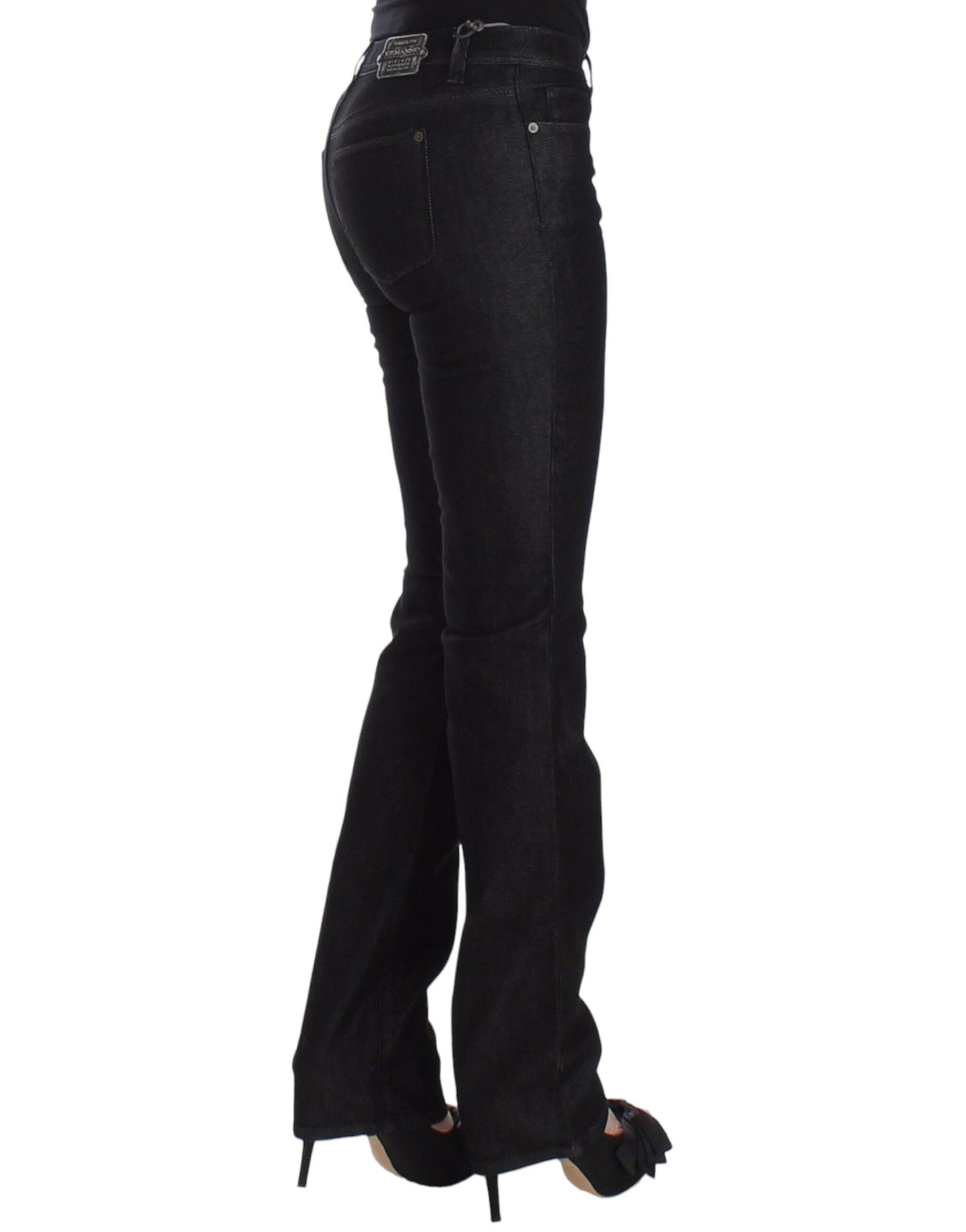 Ermanno Scervino Svarta Slim Jeans Denimbyxor Skinny Leg Stretch