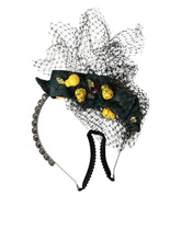 Dolce & Gabbana Black Lemons Sicily Purple Crystal Net Pannband Diadem