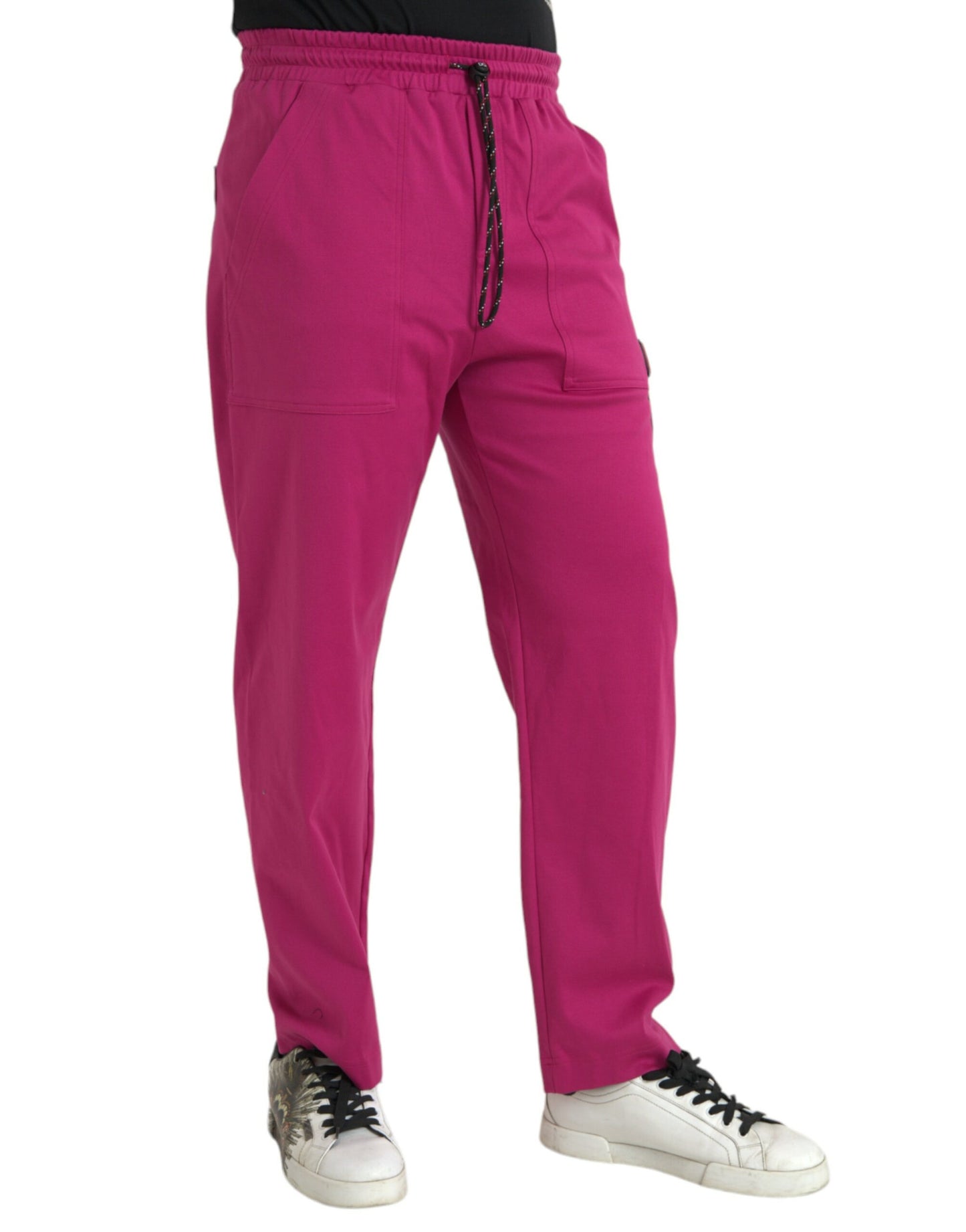 Dolce & Gabbana Rosa Logo Cargo Bomull Jogger Träningsbyxor