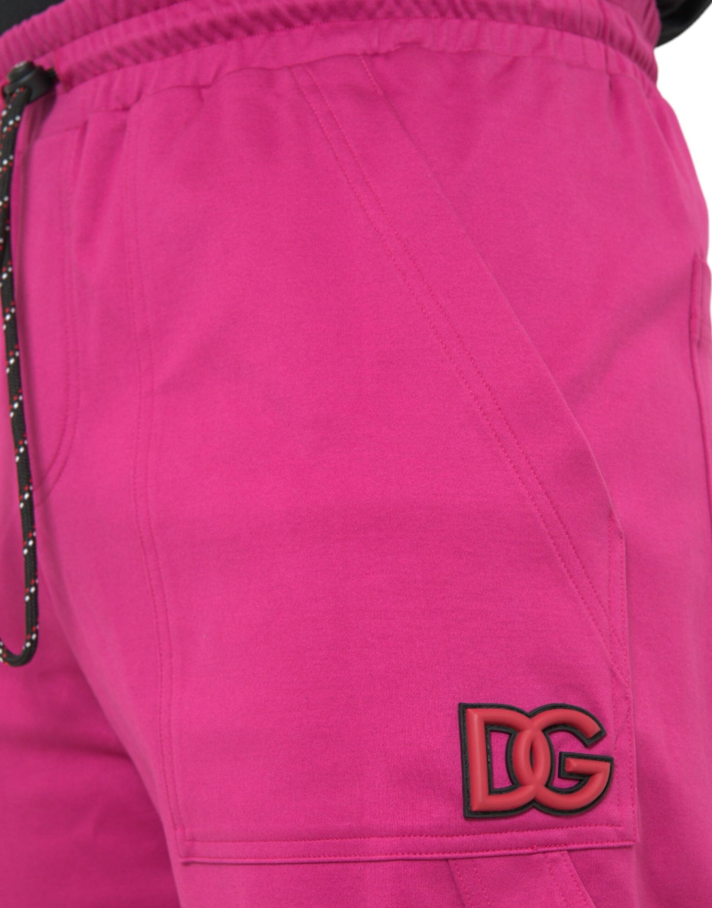 Dolce & Gabbana Rosa Logo Cargo Bomull Jogger Träningsbyxor