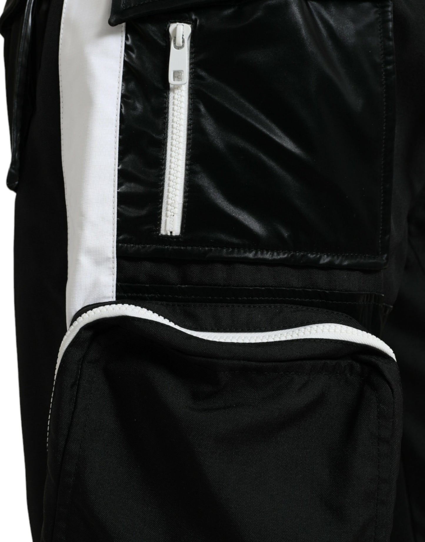 Dolce & Gabbana Svarta Nylon Cargo Jogger Herr Träningsbyxor Byxor