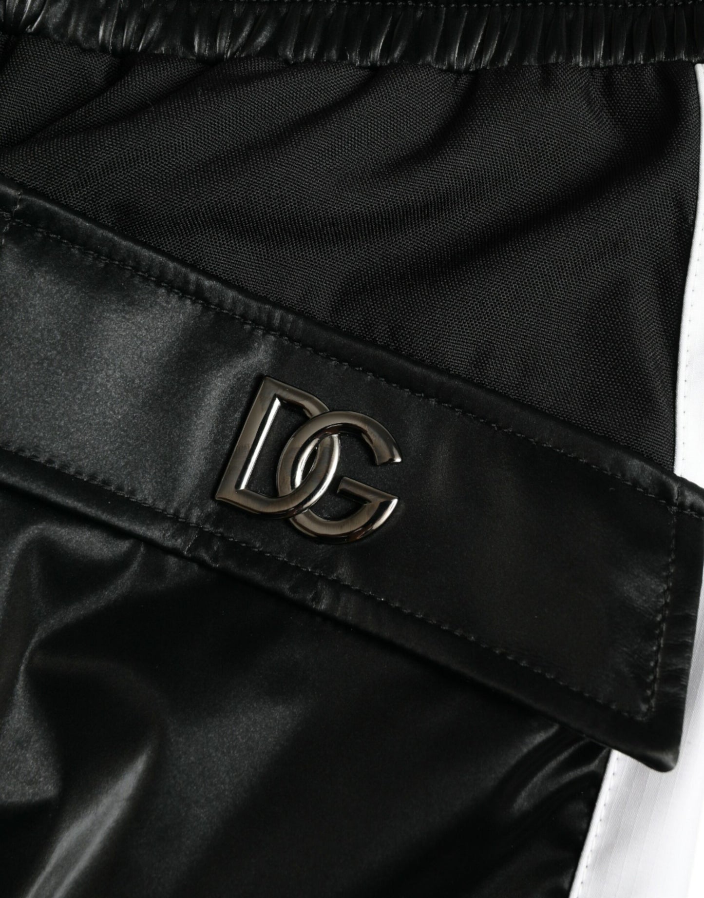 Dolce & Gabbana Svarta Nylon Cargo Jogger Herr Träningsbyxor Byxor