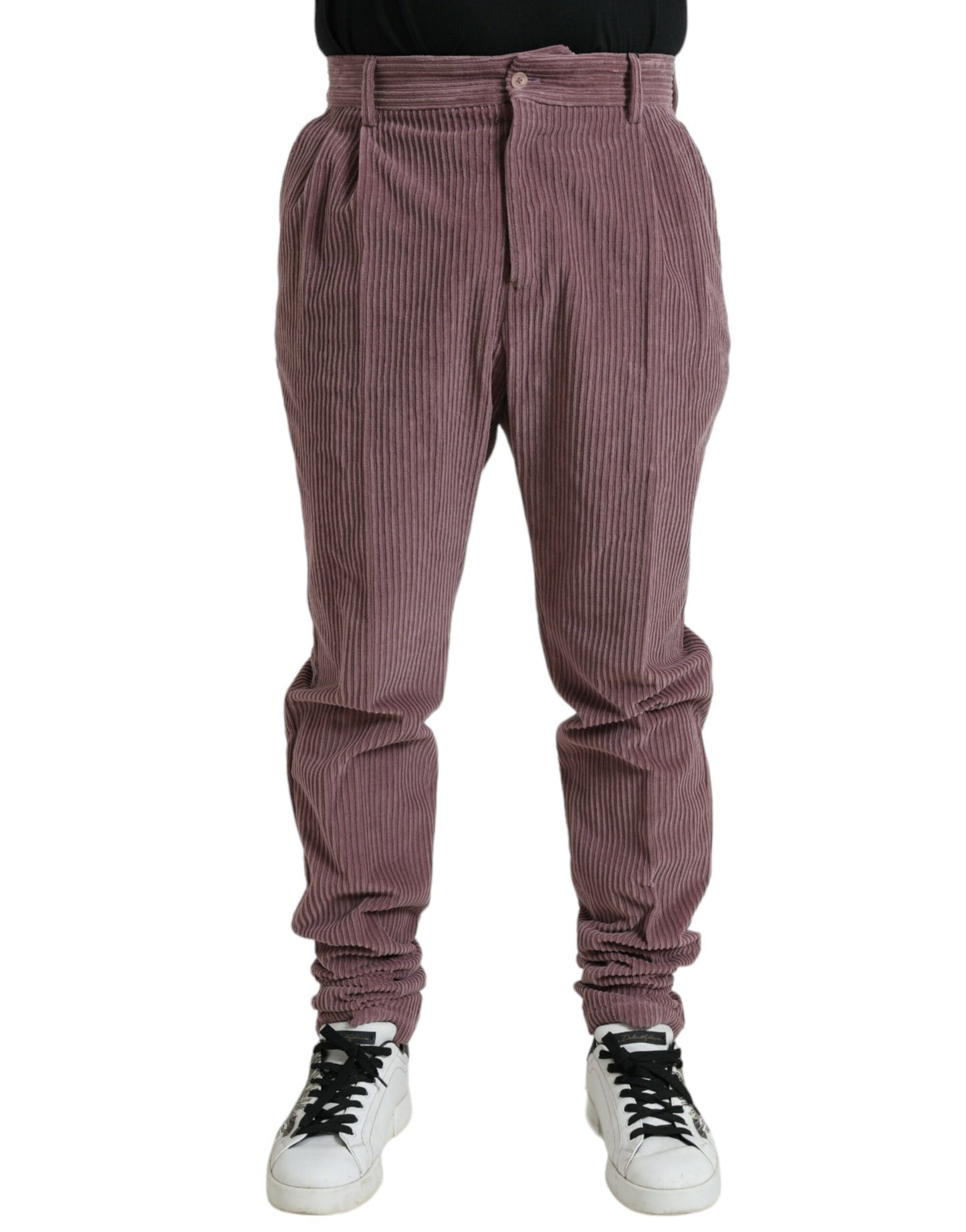 Dolce & Gabbana Lila Stretchiga Skinny Byxor i Manchester i Bomull