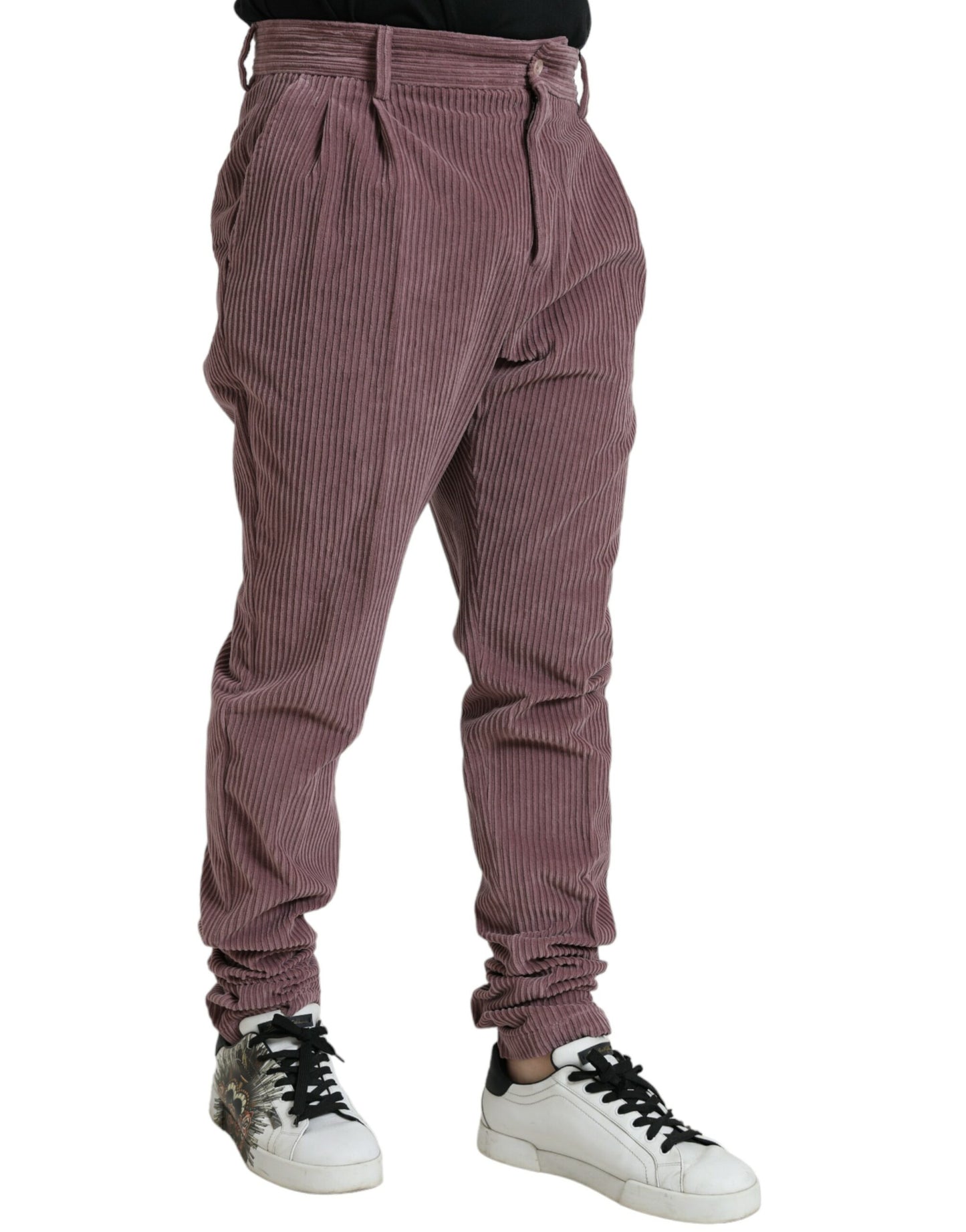 Dolce & Gabbana Lila Stretchiga Skinny Byxor i Manchester i Bomull