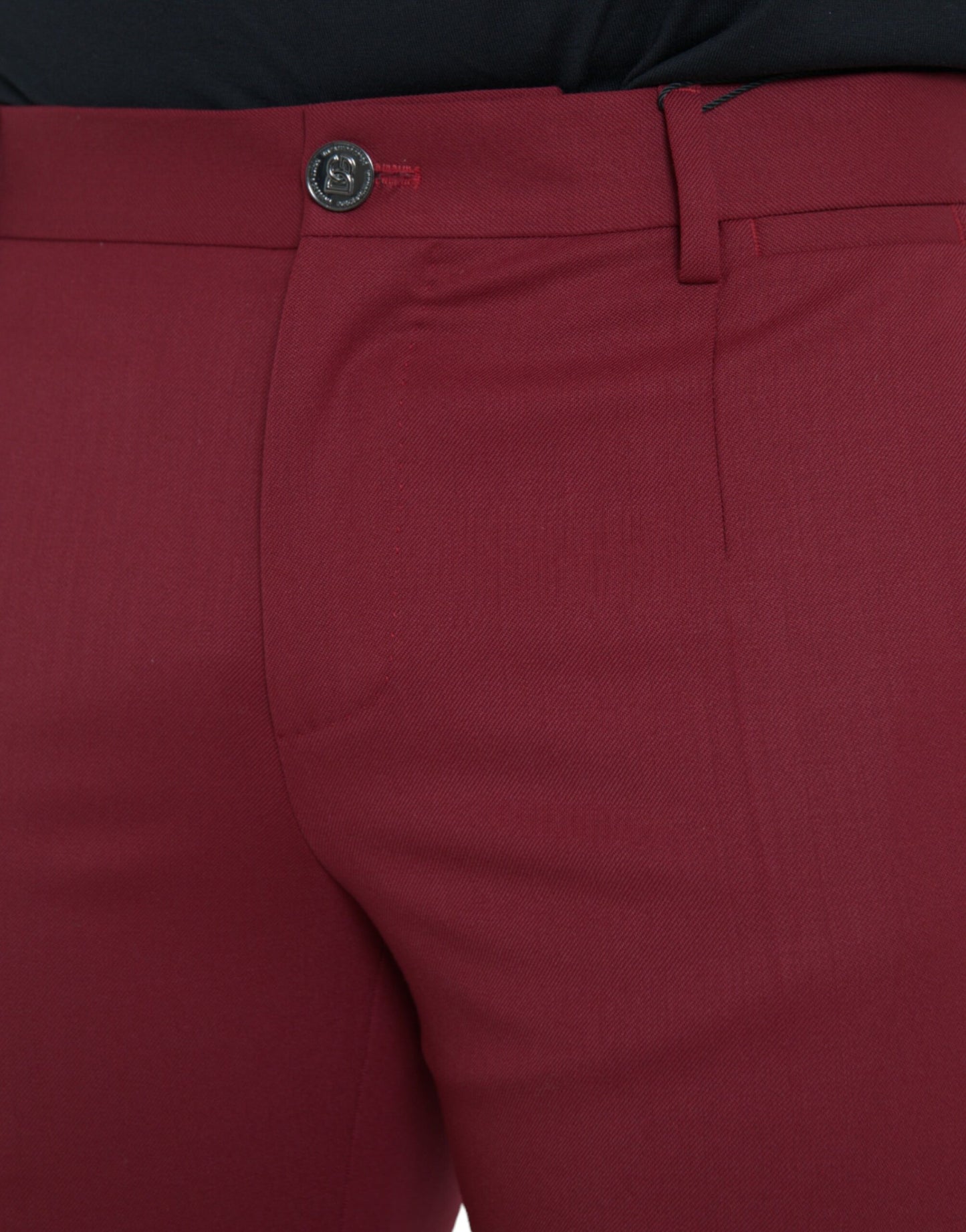 Dolce & Gabbana Röda Ull Herr Slim Fit Dressbyxor