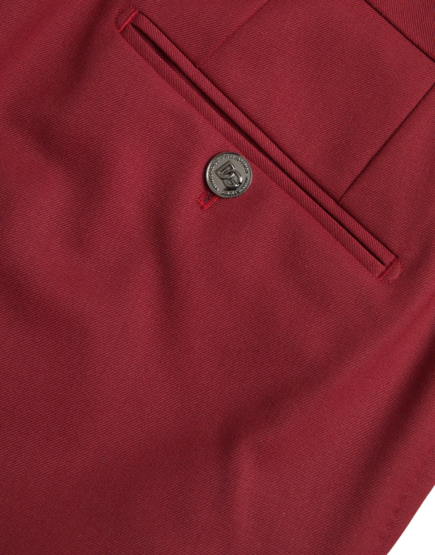 Dolce & Gabbana Röda Ull Herr Slim Fit Dressbyxor