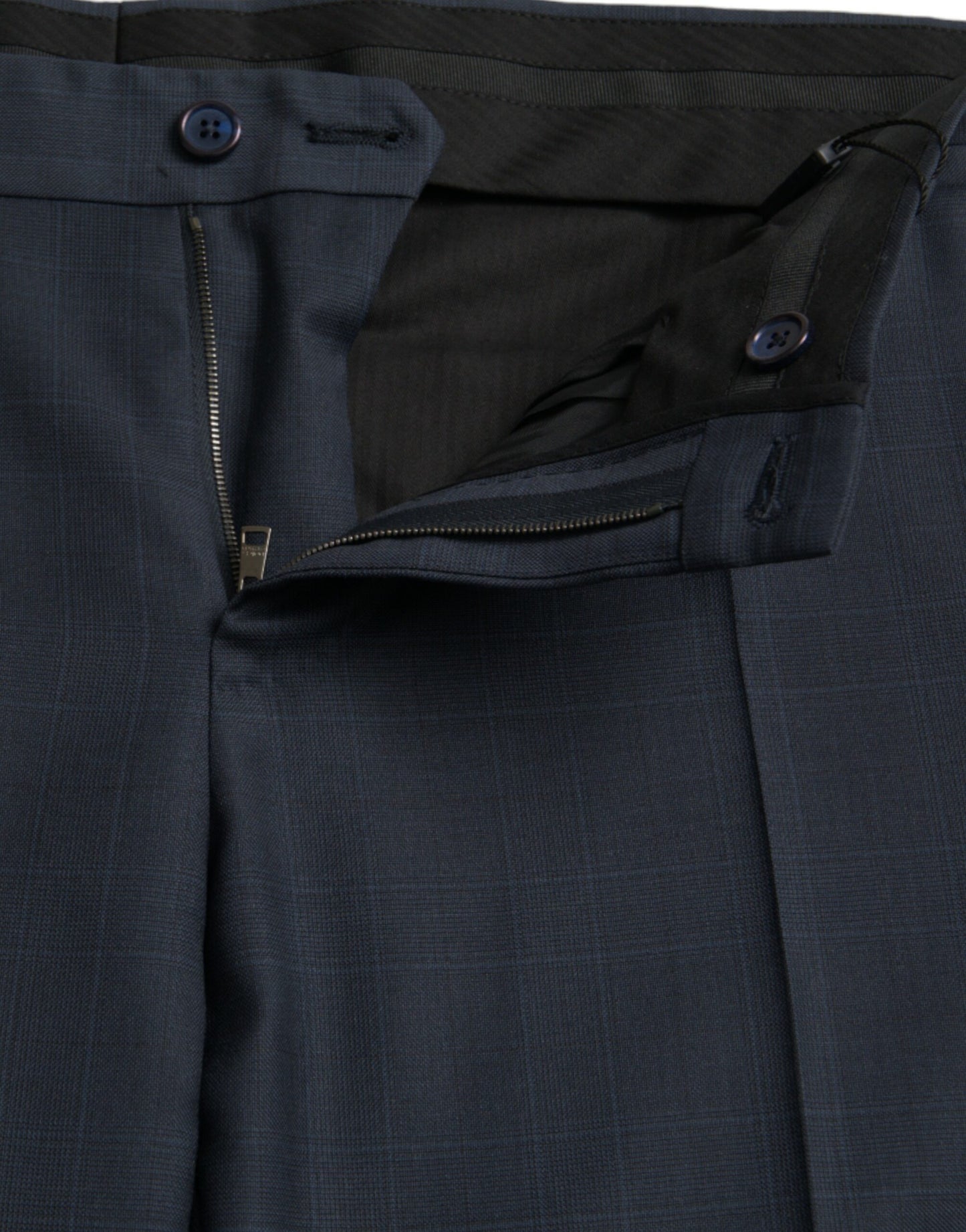 Dolce & Gabbana Blå Ull Herr Skinny Dressbyxor