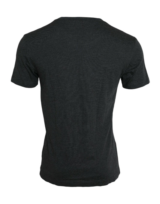 Dolce & Gabbana Grå Logotyptryck Rundringad Kortärmad T-shirt