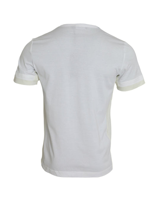 Dolce & Gabbana Vit bomulls-t-shirt med korta ärmar och fickor