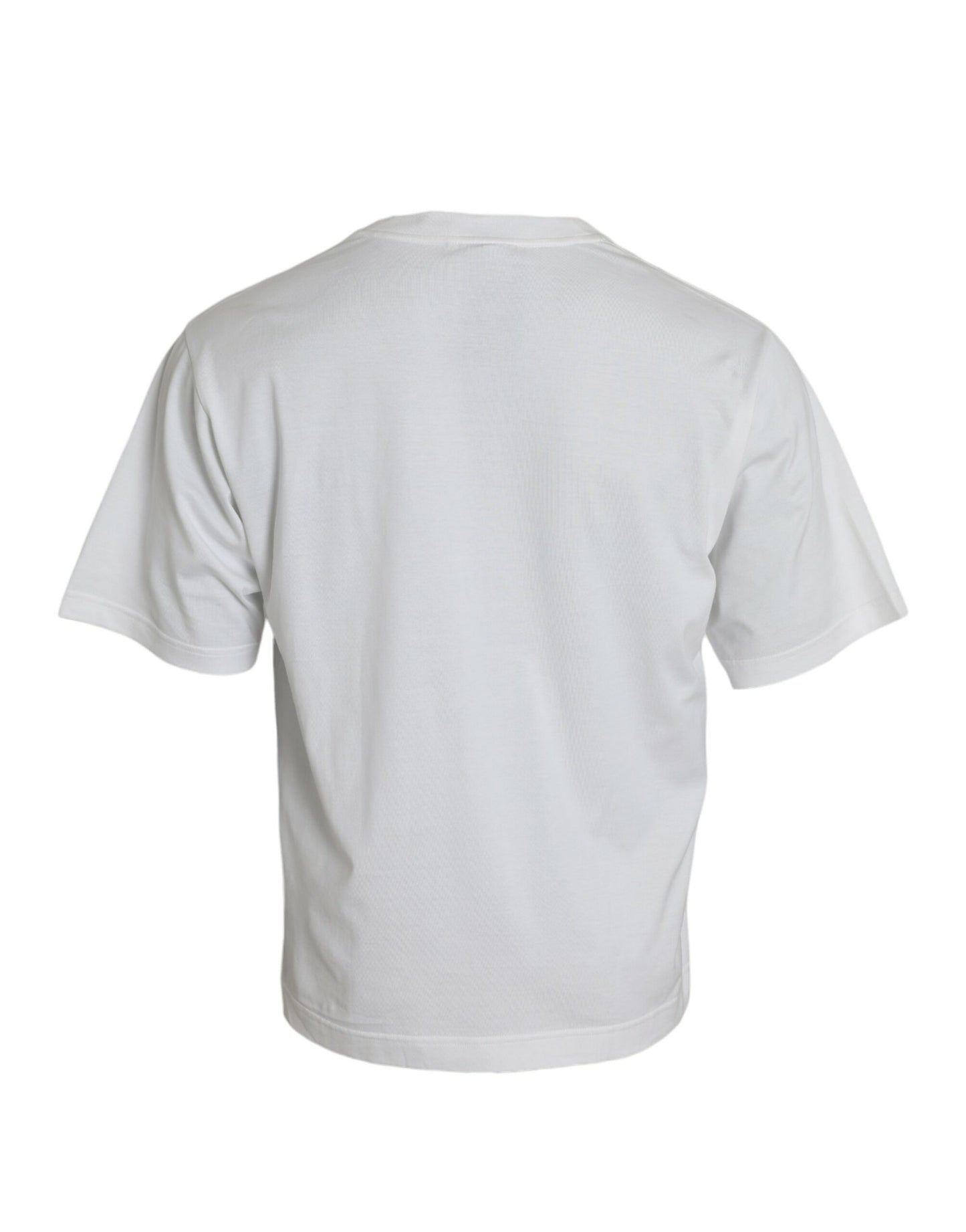 Dolce & Gabbana Vit utsmyckad bomulls-t-shirt med rund halsringning